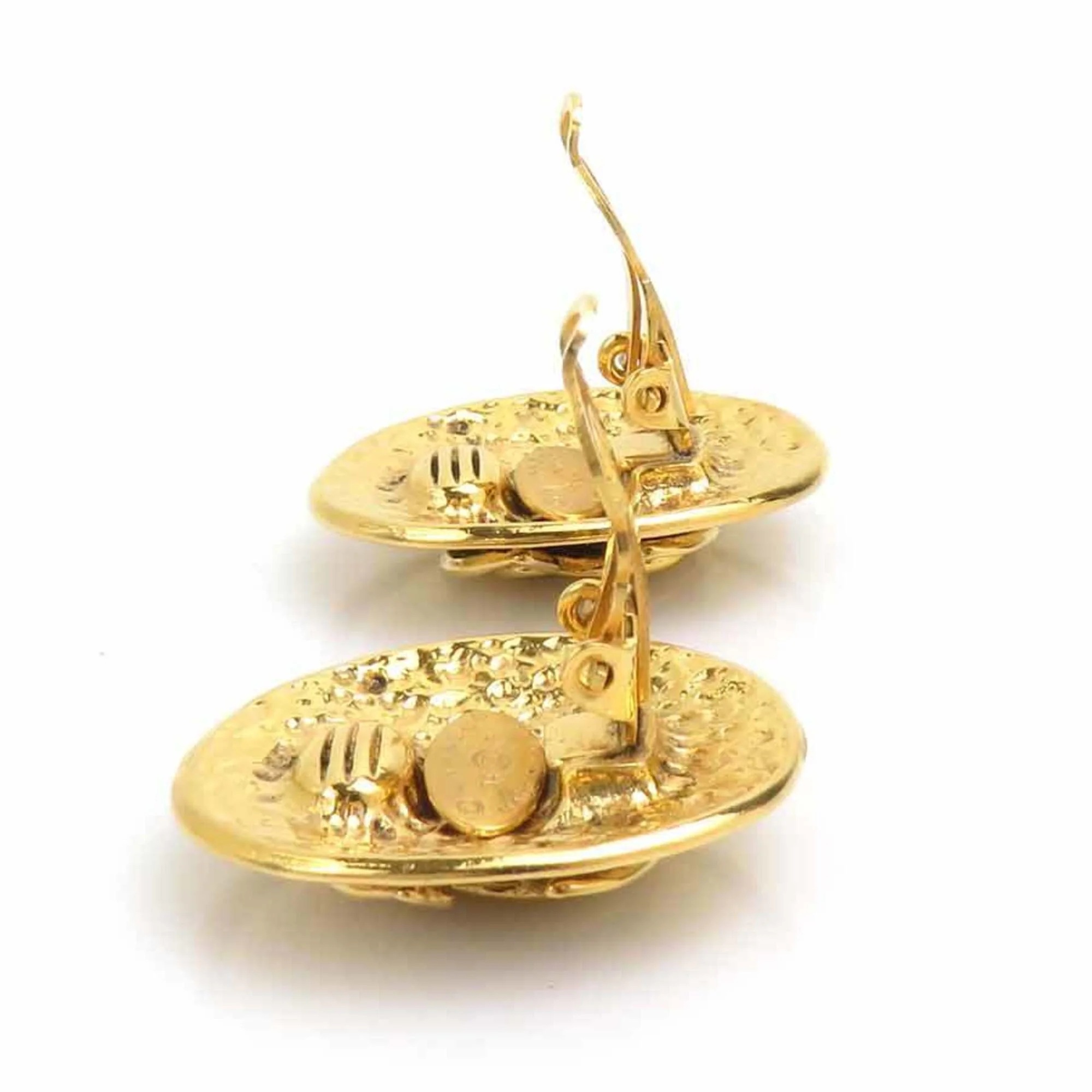 CC Logo Clip-On Earrings Gold-Tone Metal Gold-Tone Metal - Image 8