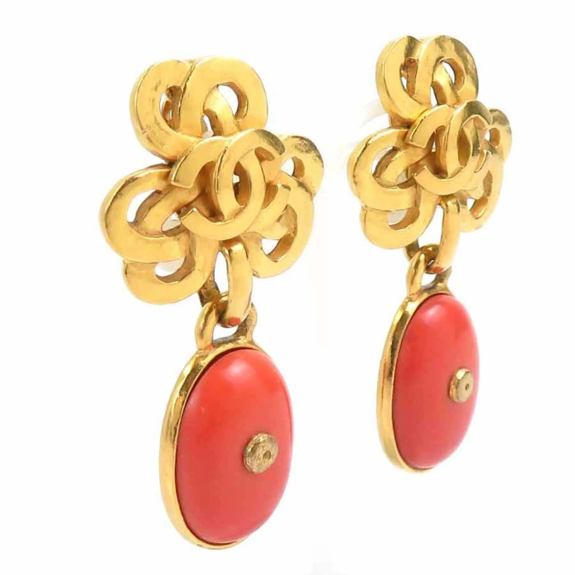 CC Logo Clip-On Earrings Gold-Tone Metal Gold-Tone Metal - Image 2