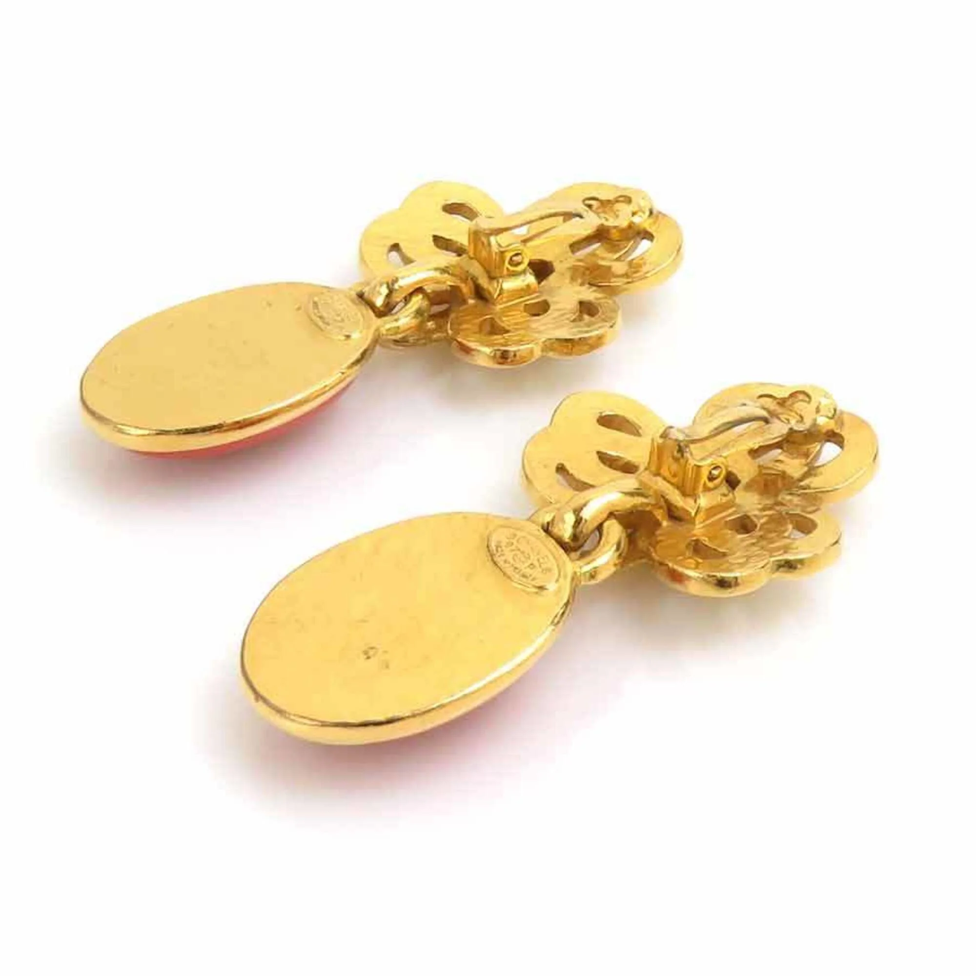 CC Logo Clip-On Earrings Gold-Tone Metal Gold-Tone Metal - Image 6