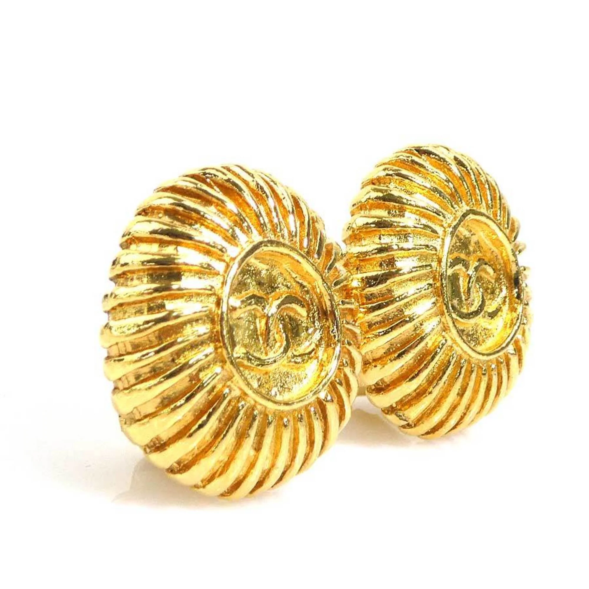 CC Logo Clip-On Earrings Gold-Tone Metal Gold-Tone Metal - Image 2