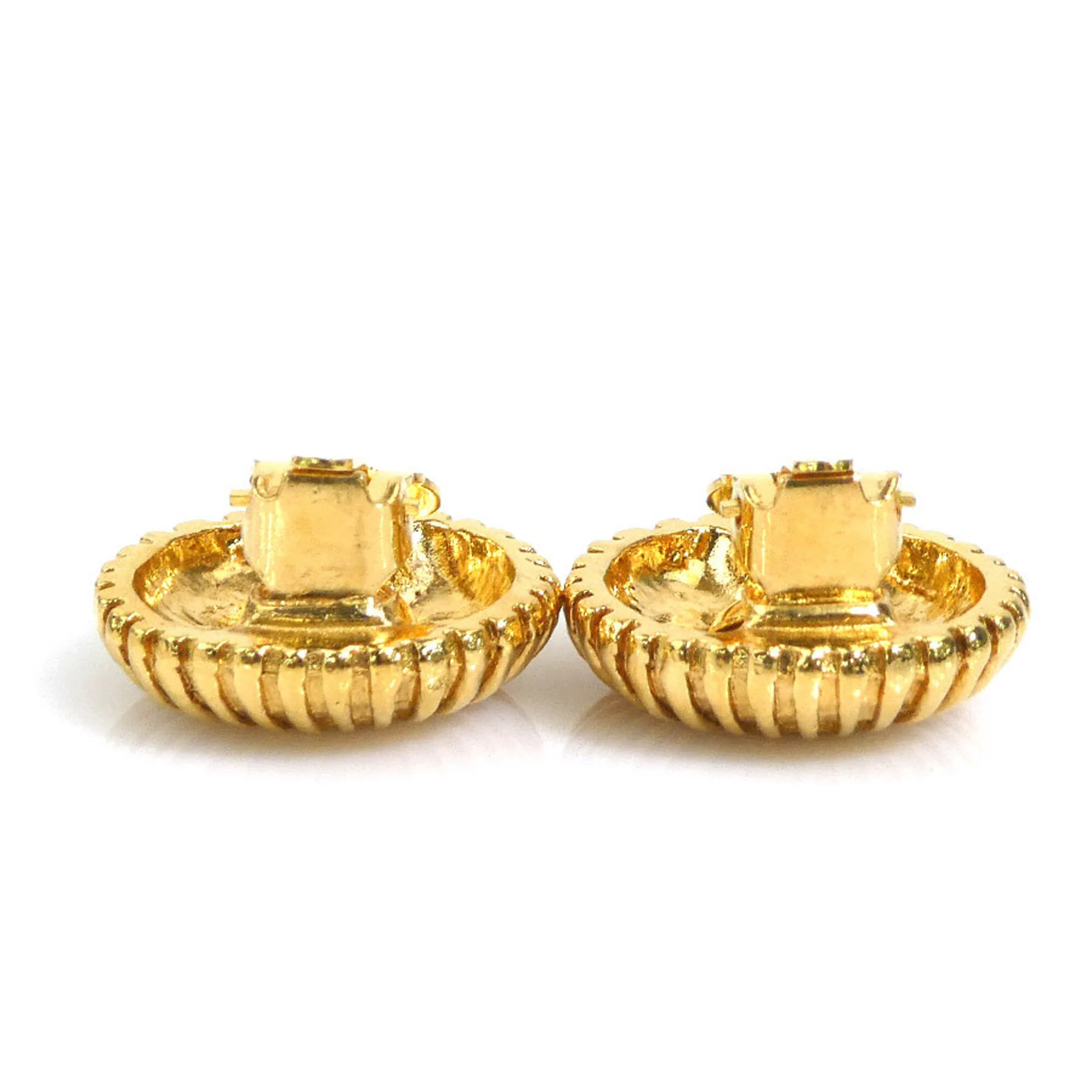 CC Logo Clip-On Earrings Gold-Tone Metal Gold-Tone Metal - Image 4