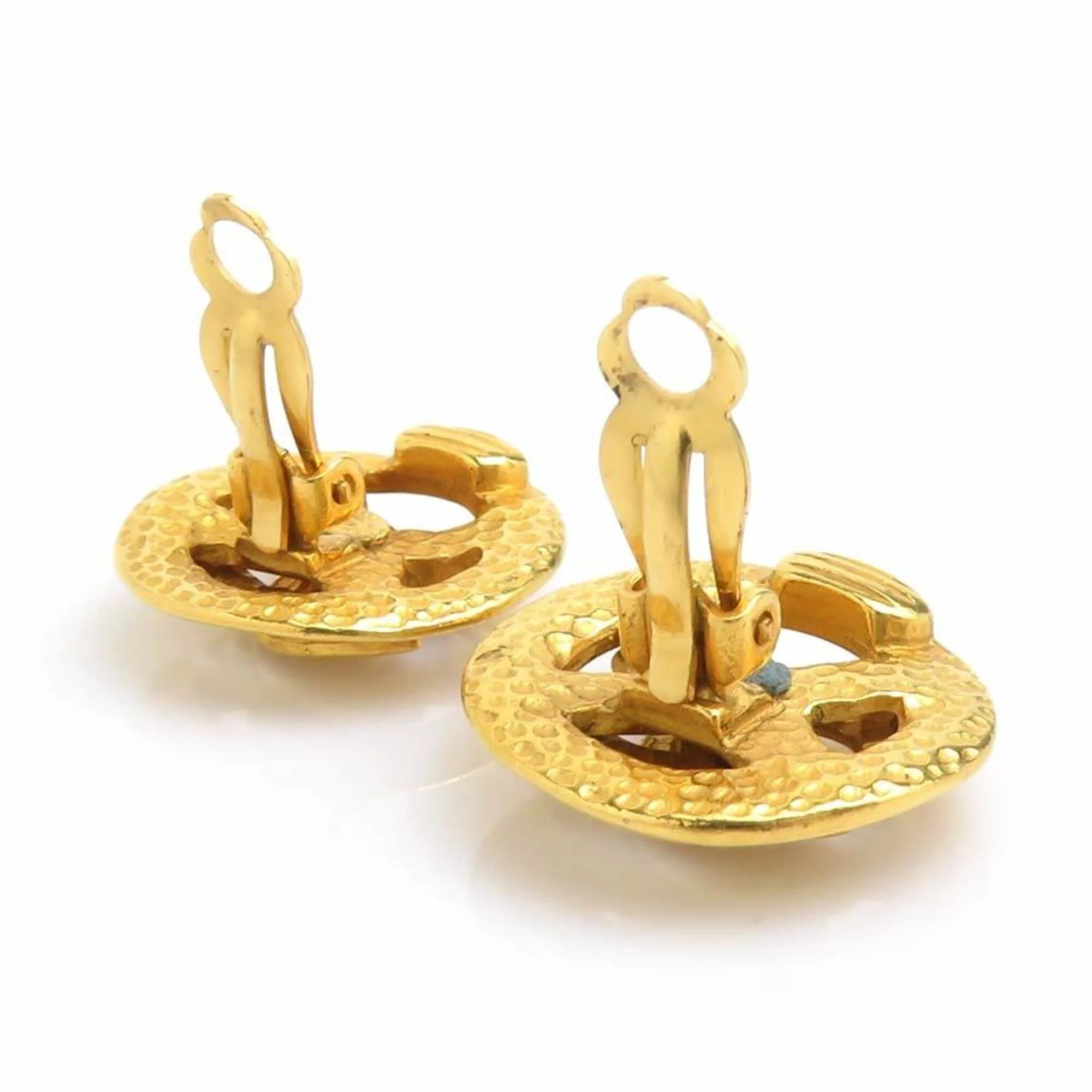 CC Logo Clip-On Earrings Gold-Tone Metal Gold-Tone Metal - Image 5