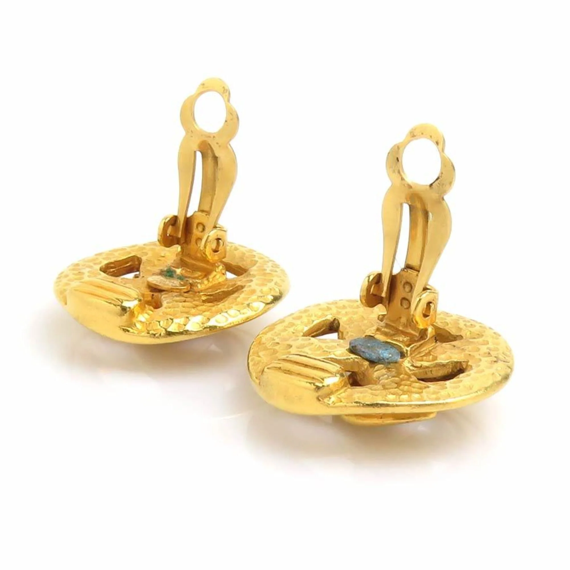 CC Logo Clip-On Earrings Gold-Tone Metal Gold-Tone Metal - Image 6