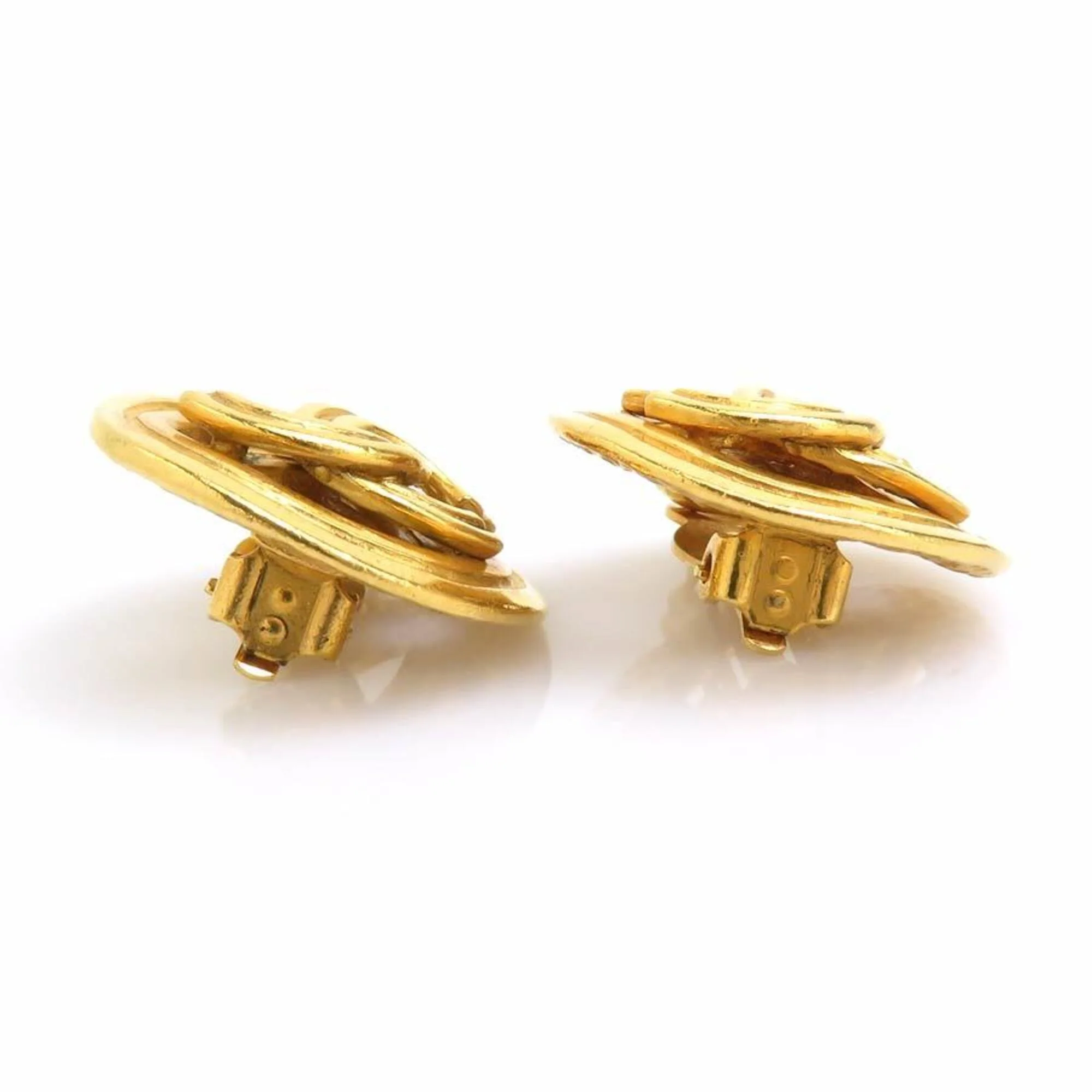 CC Logo Clip-On Earrings Gold-Tone Metal Gold-Tone Metal - Image 8
