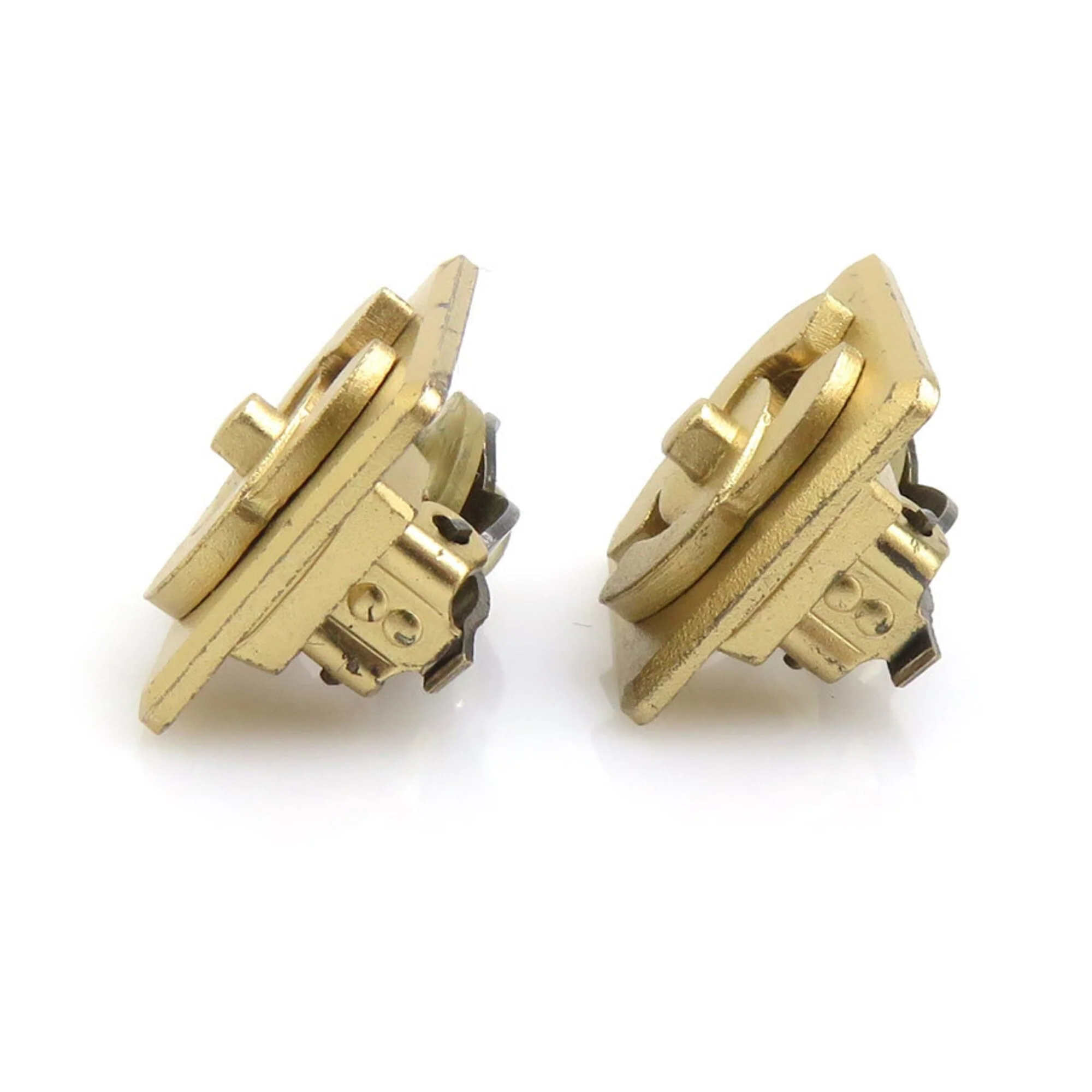 CC Logo Clip-On Earrings Gold-Tone Metal Gold-Tone Metal - Image 7