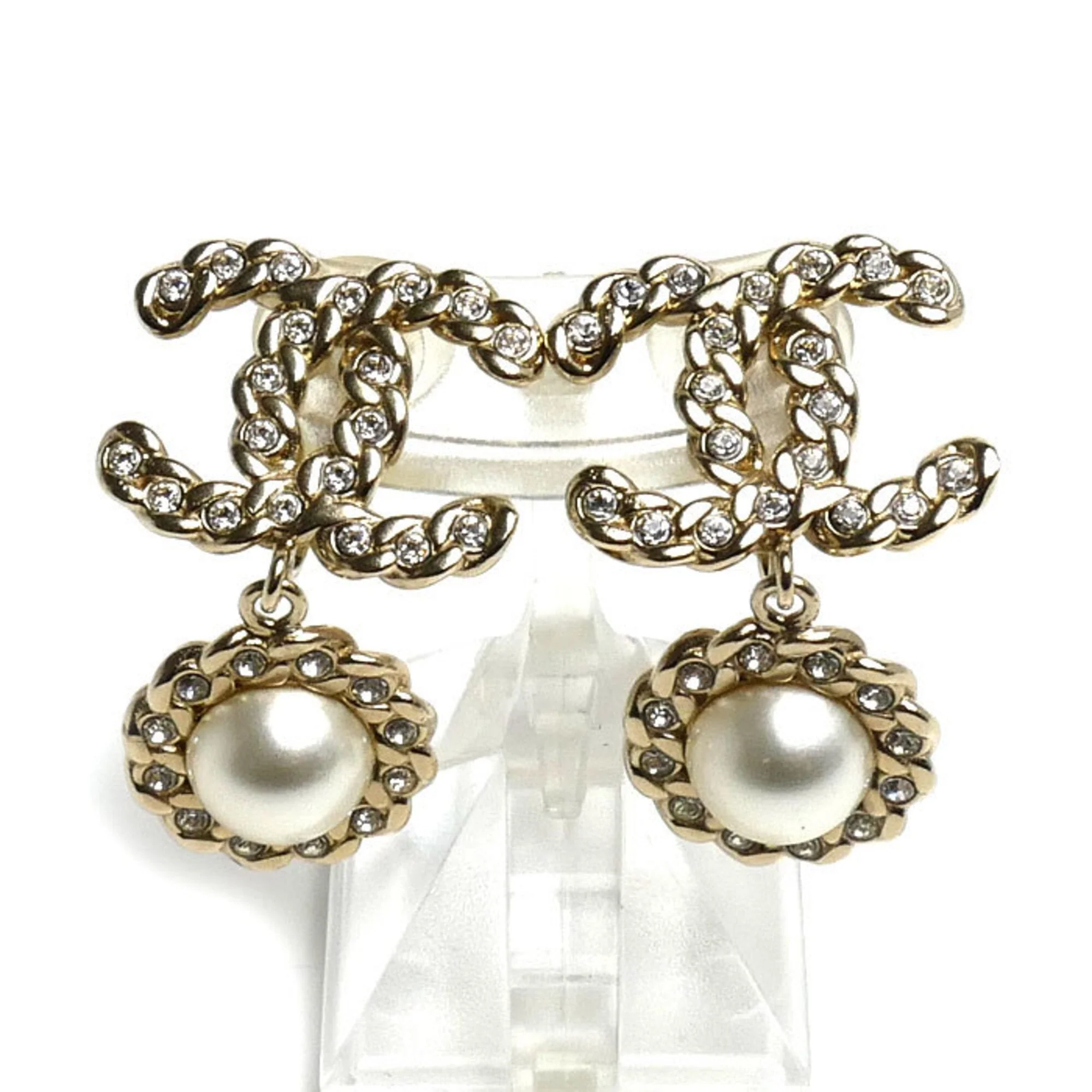 CC Logo Clip-On Earrings Gold-Tone Metal Gold-Tone Metal