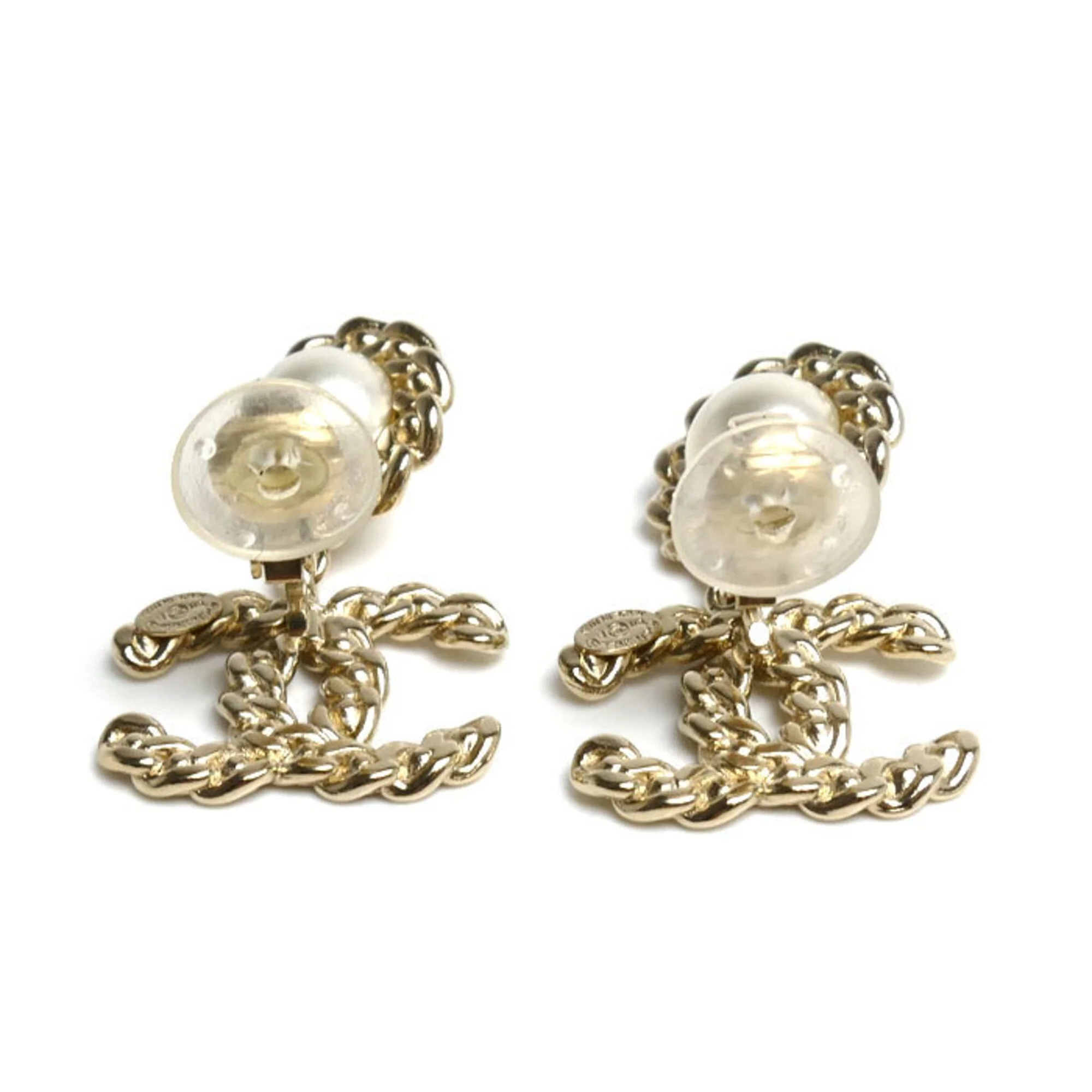 CC Logo Clip-On Earrings Gold-Tone Metal Gold-Tone Metal - Image 5