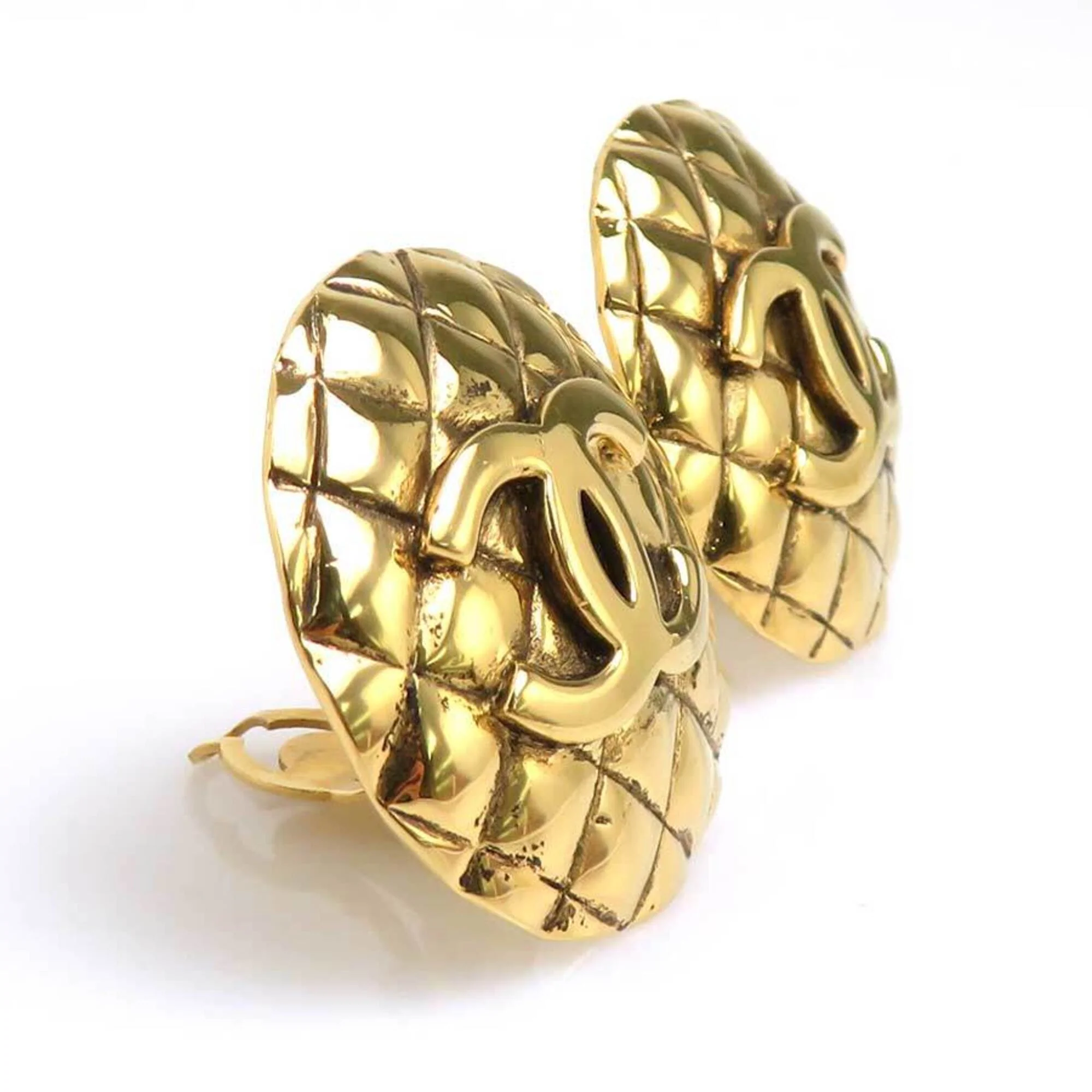 CC Logo Clip-On Earrings Gold-Tone Metal Gold-Tone Metal - Image 2