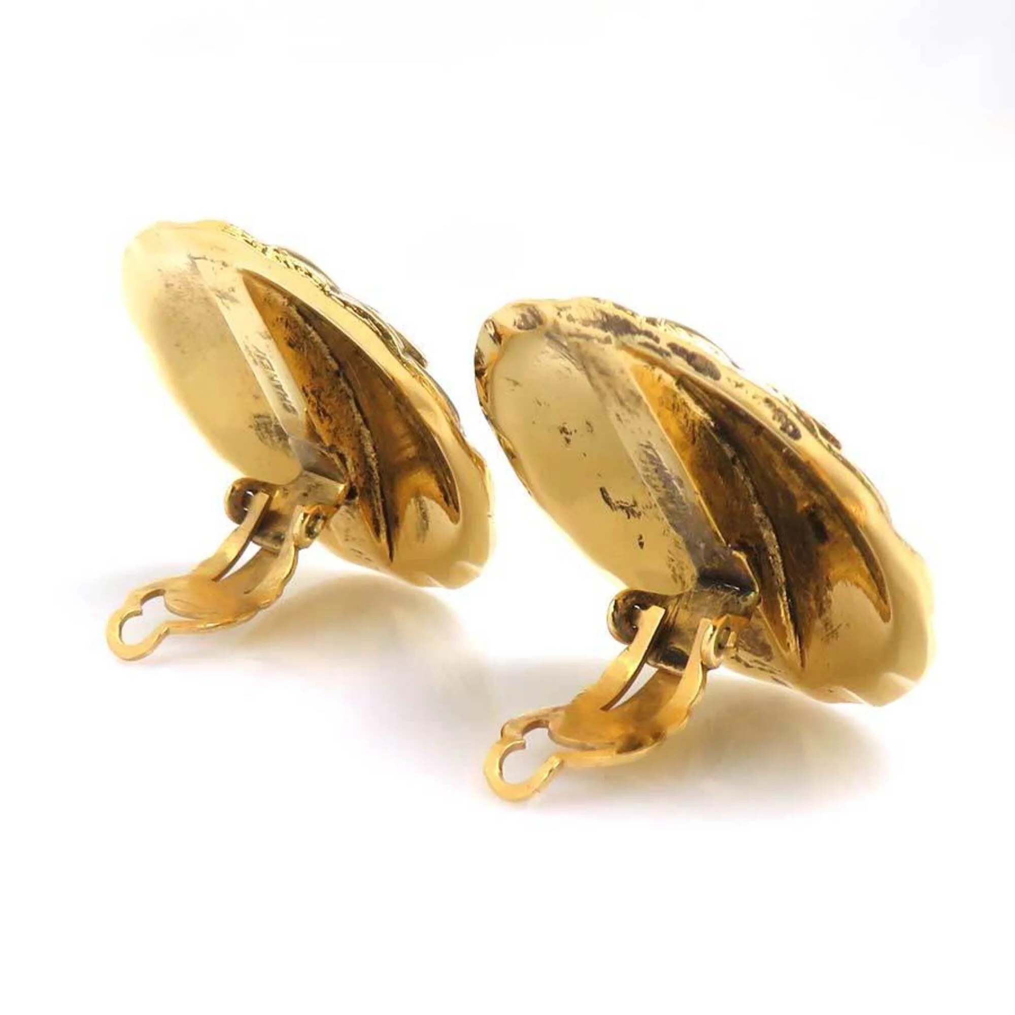 CC Logo Clip-On Earrings Gold-Tone Metal Gold-Tone Metal - Image 3