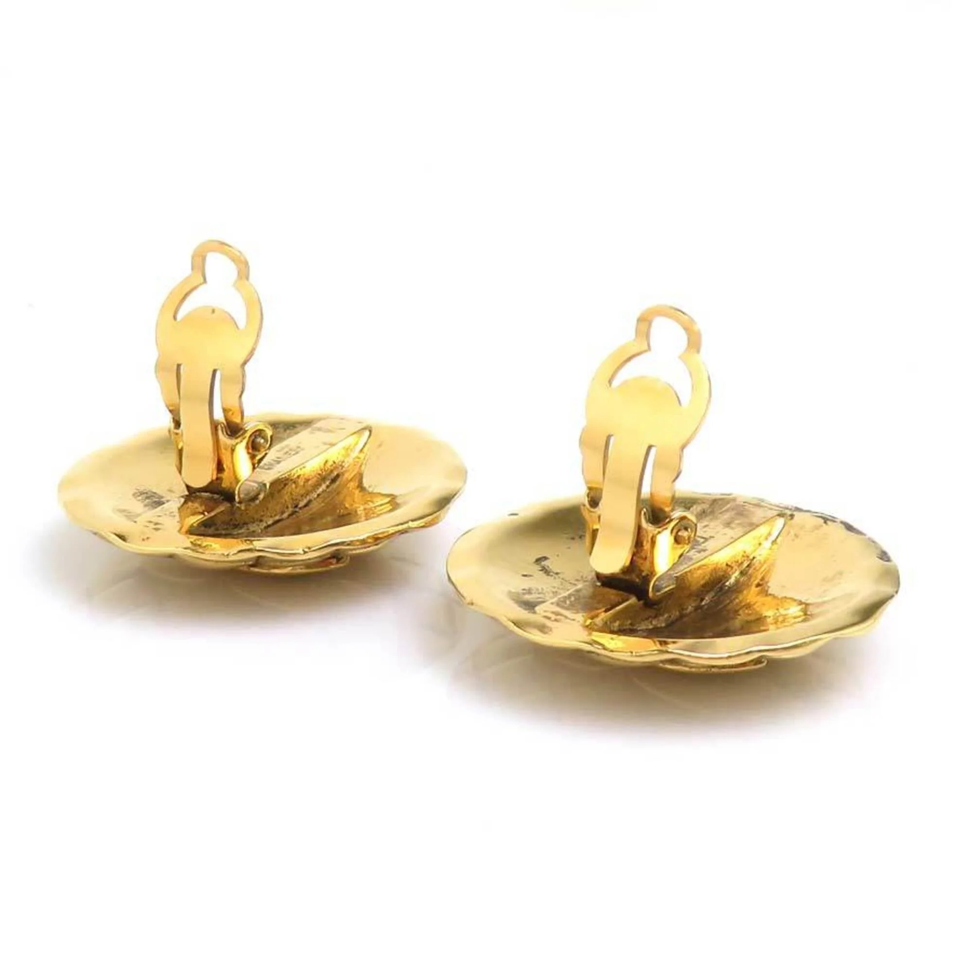 CC Logo Clip-On Earrings Gold-Tone Metal Gold-Tone Metal - Image 4