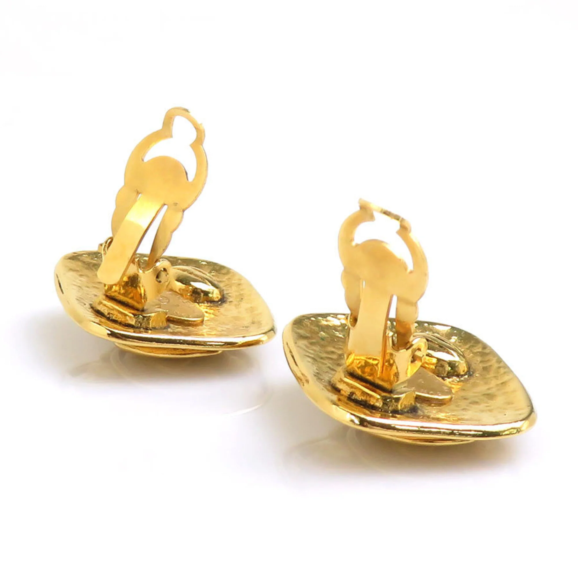CC Logo Clip-On Earrings Gold-Tone Metal Gold-Tone Metal - Image 4