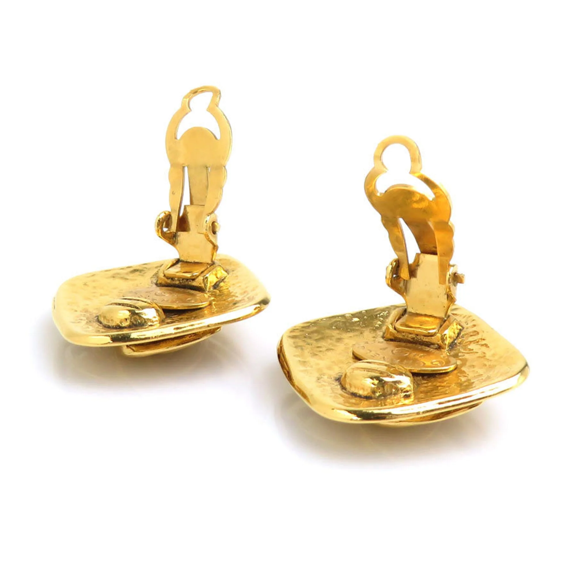 CC Logo Clip-On Earrings Gold-Tone Metal Gold-Tone Metal - Image 5