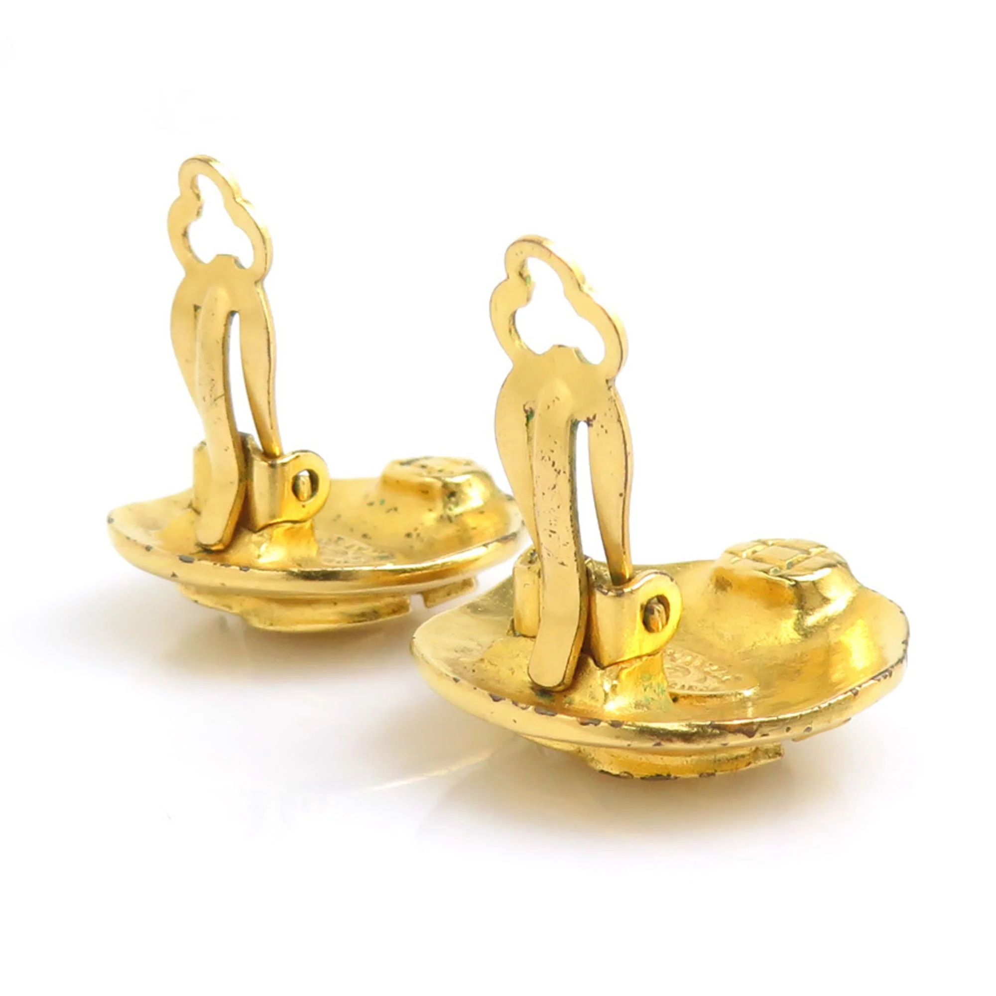 CC Logo Clip-On Earrings Gold-Tone Metal Gold-Tone Metal - Image 4