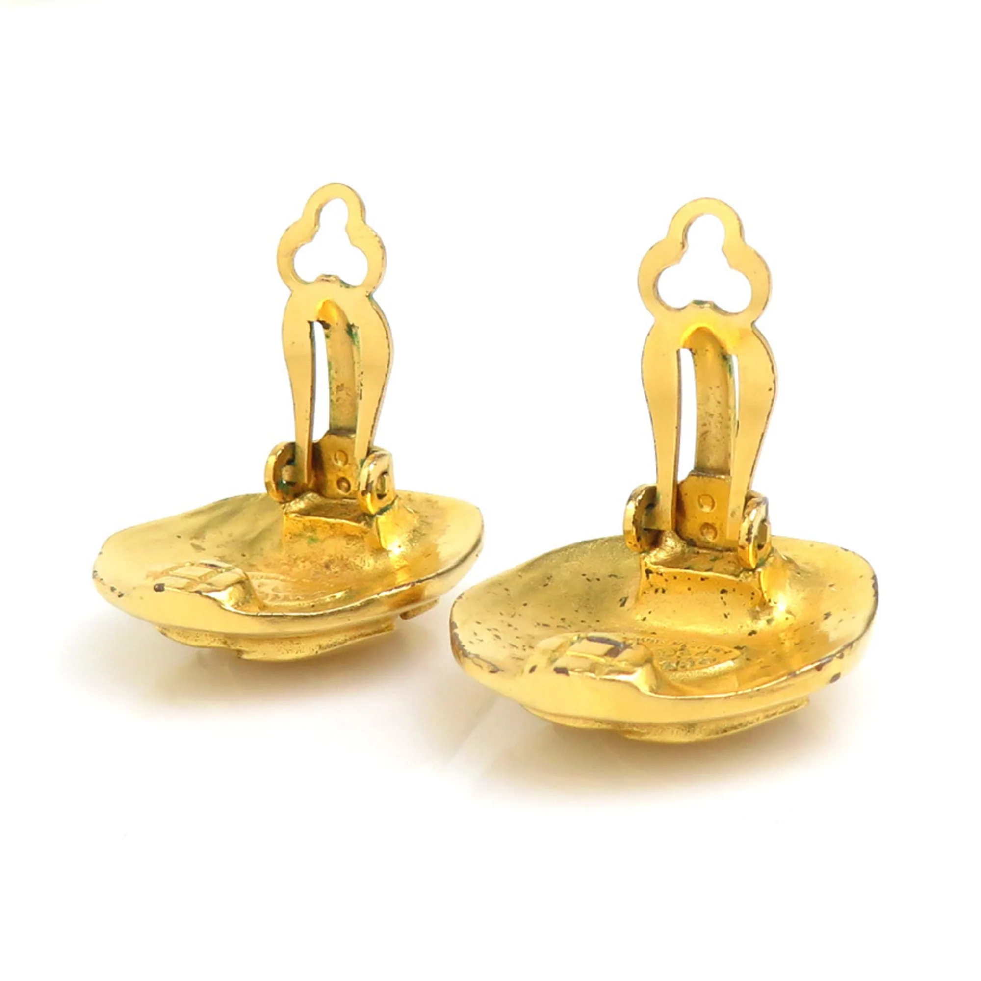 CC Logo Clip-On Earrings Gold-Tone Metal Gold-Tone Metal - Image 5