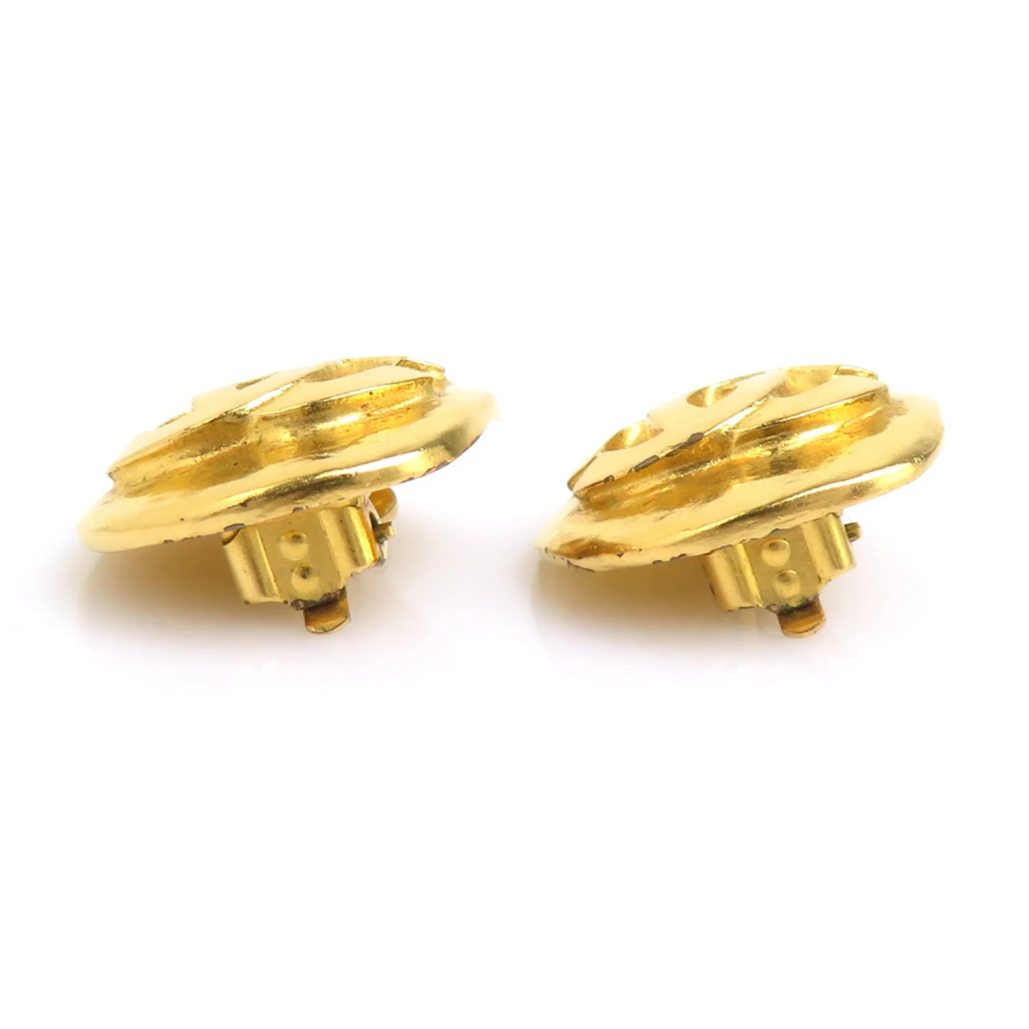 CC Logo Clip-On Earrings Gold-Tone Metal Gold-Tone Metal - Image 7