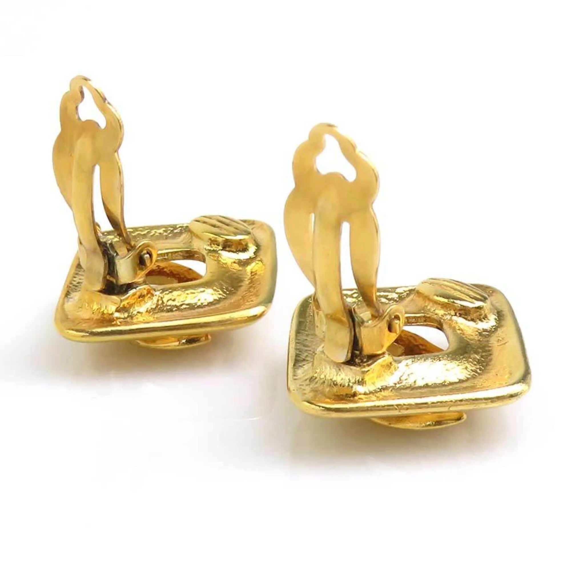 CC Logo Clip-On Earrings Gold-Tone Metal Gold-Tone Metal - Image 4