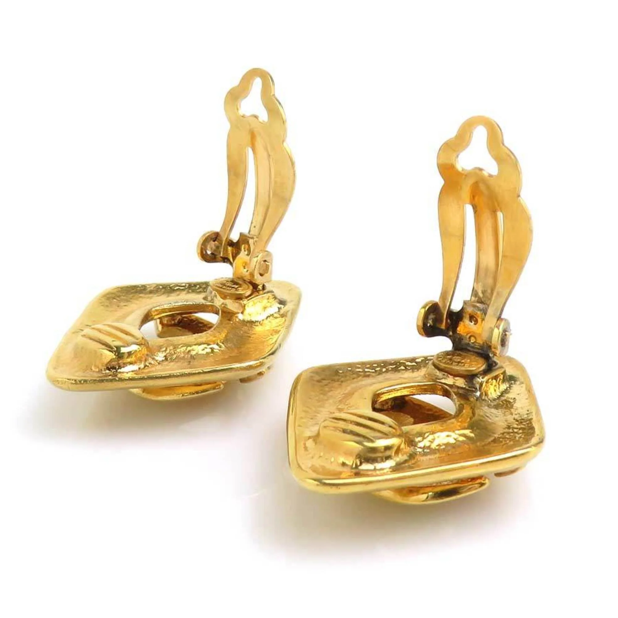 CC Logo Clip-On Earrings Gold-Tone Metal Gold-Tone Metal - Image 5