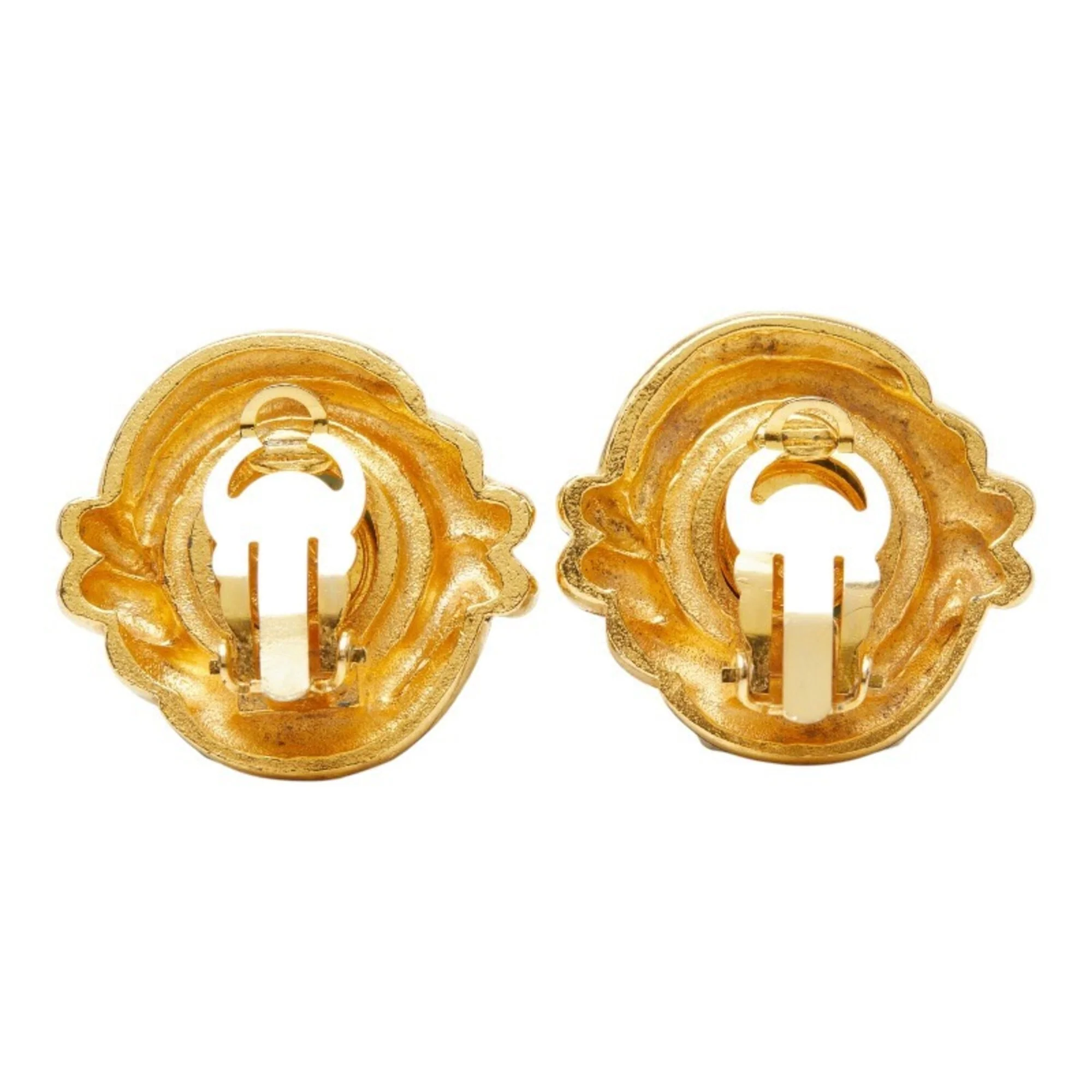 CC Logo Clip-On Earrings Gold-Tone Metal Gold-Tone Metal - Image 3