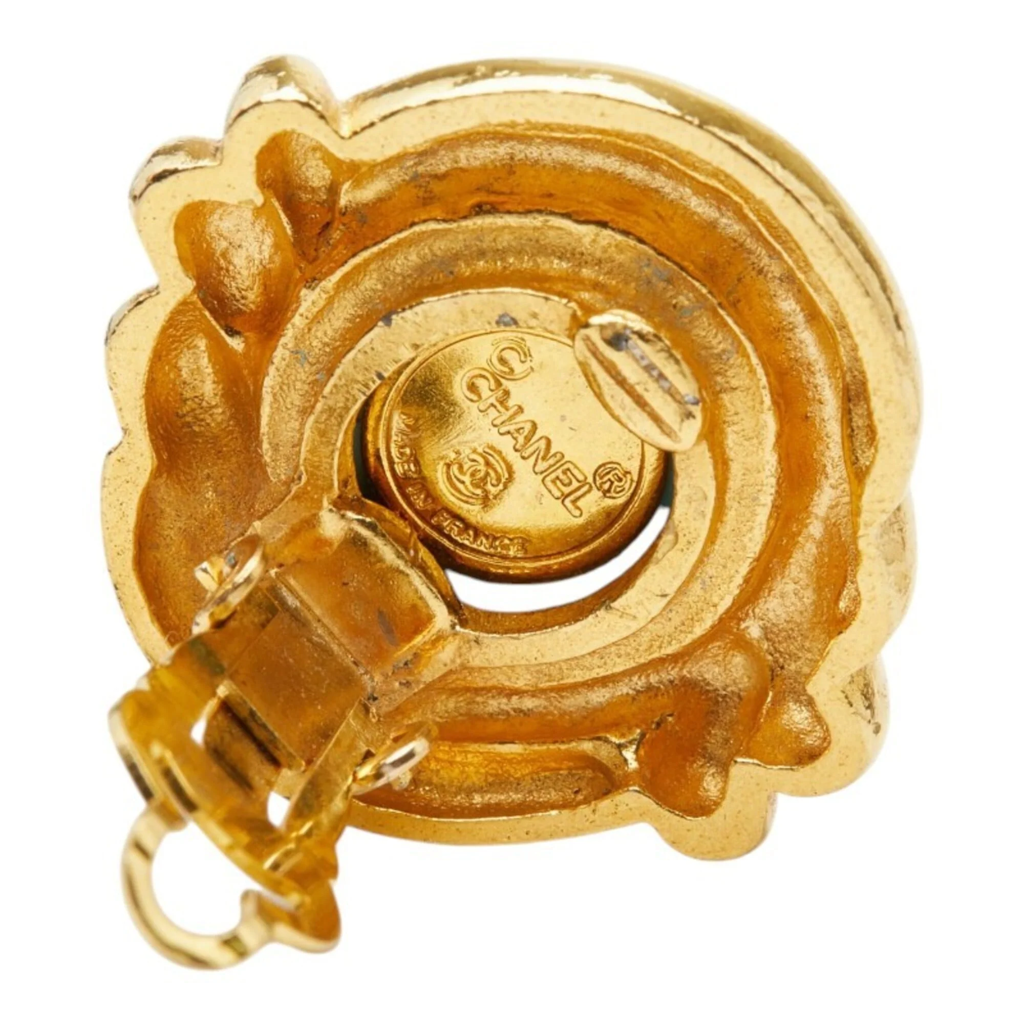 CC Logo Clip-On Earrings Gold-Tone Metal Gold-Tone Metal - Image 4