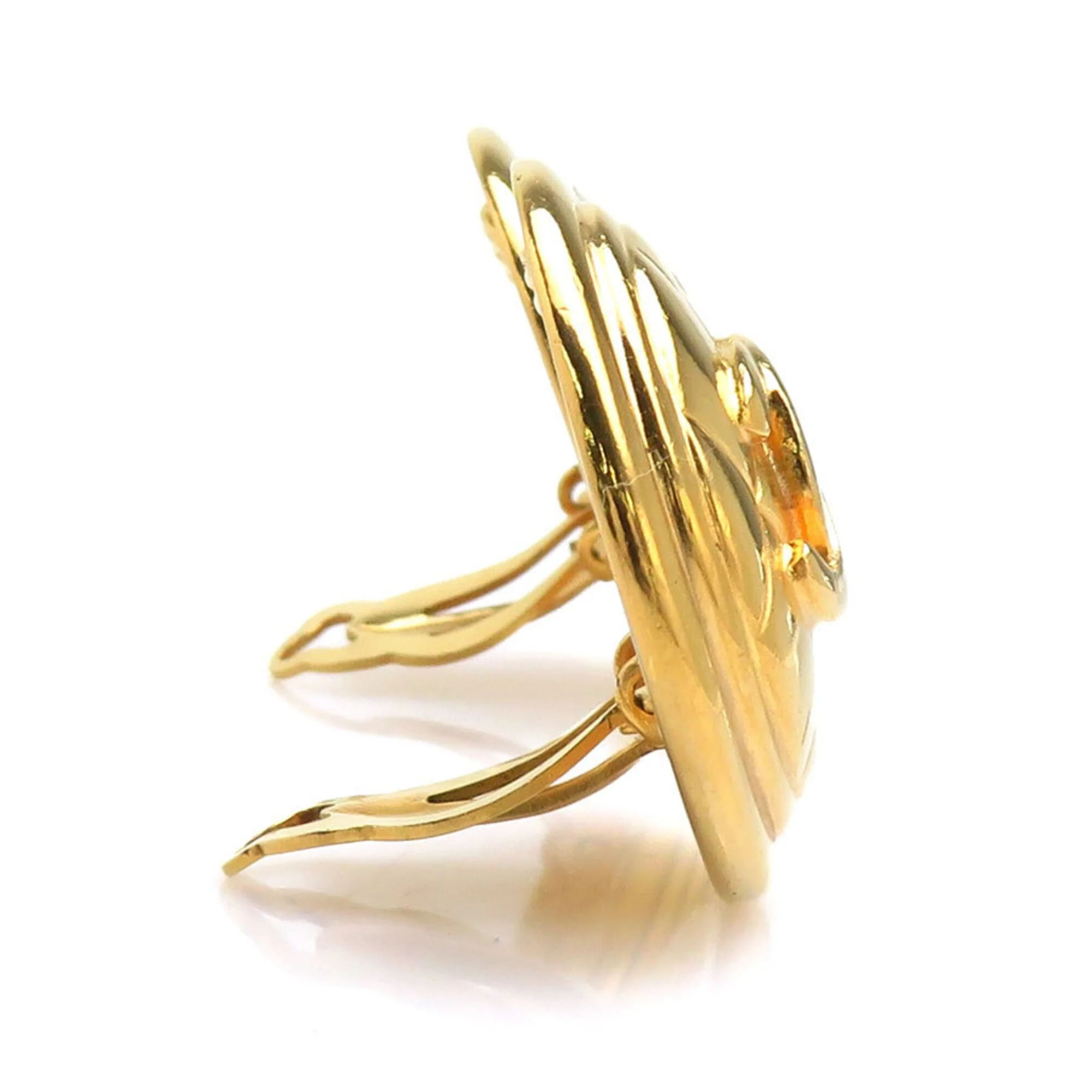 CC Logo Clip-On Earrings Gold-Tone Metal Gold-Tone Metal - Image 2
