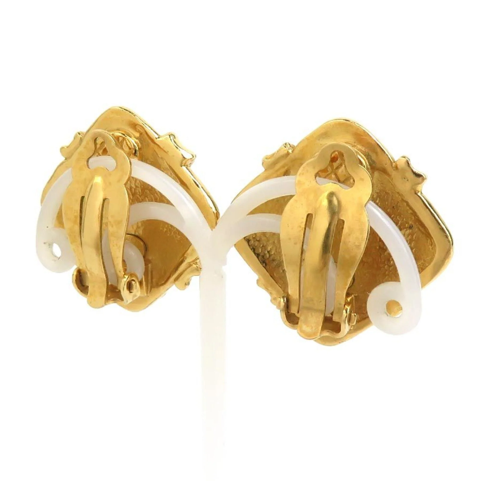 CC Logo Clip-On Earrings Gold-Tone Metal Gold-Tone Metal - Image 3