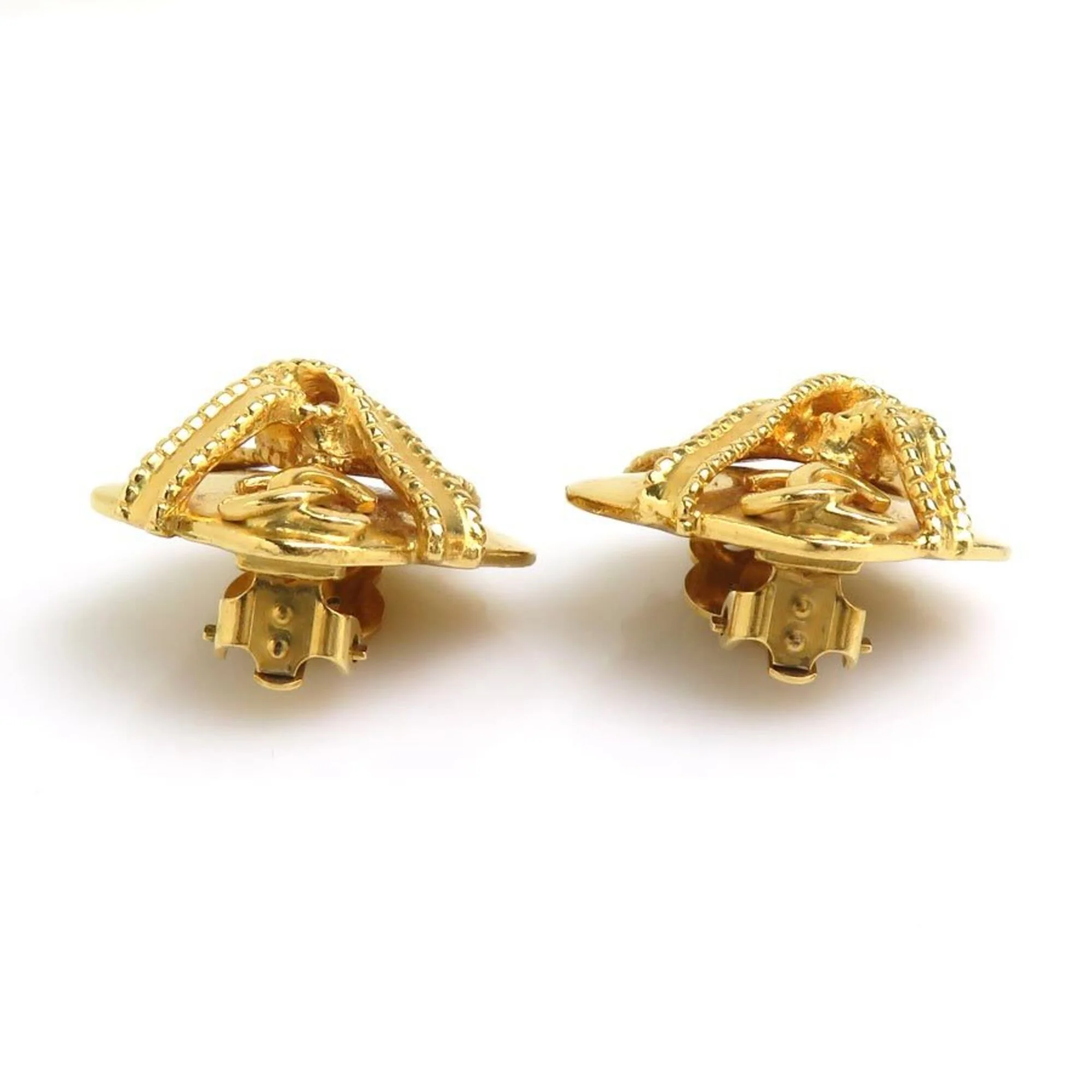 CC Logo Clip-On Earrings Gold-Tone Metal Gold-Tone Metal - Image 8