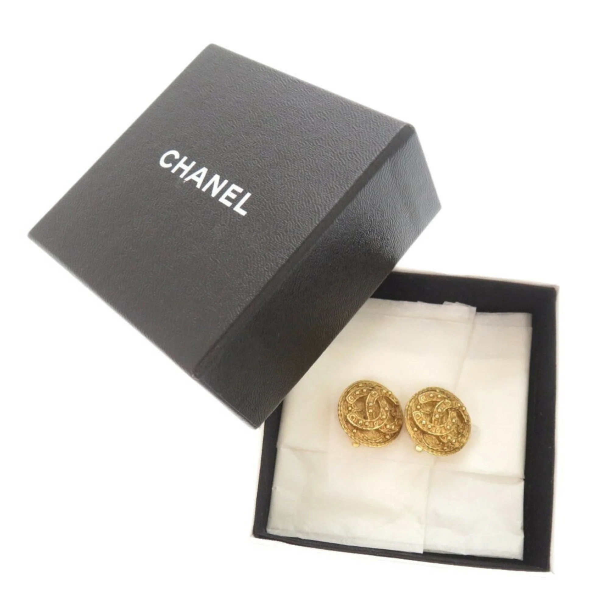 CC Logo Clip-On Earrings Gold-Tone Metal Gold-Tone Metal - Image 3