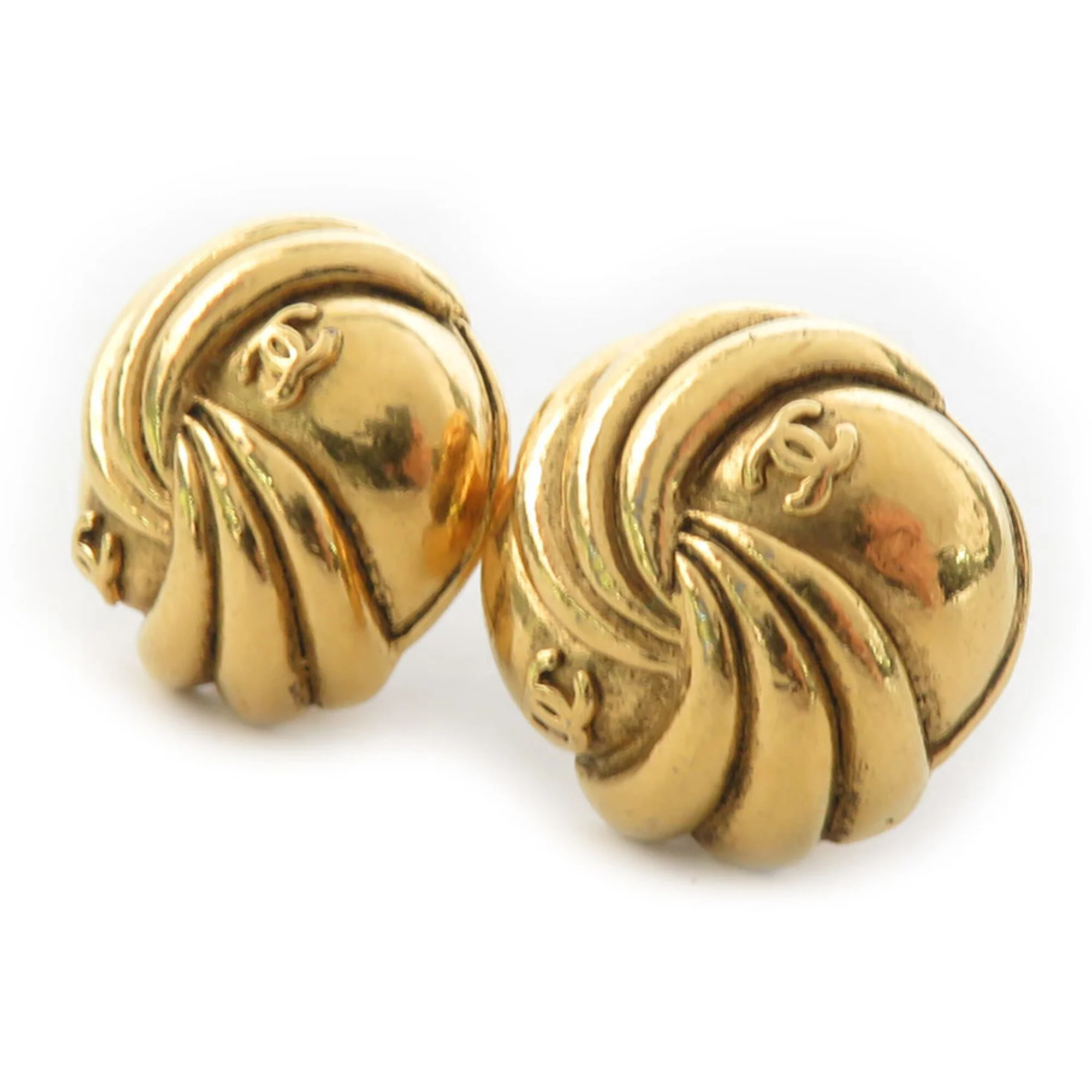CC Logo Clip-On Earrings Gold-Tone Metal Gold-Tone Metal - Image 2