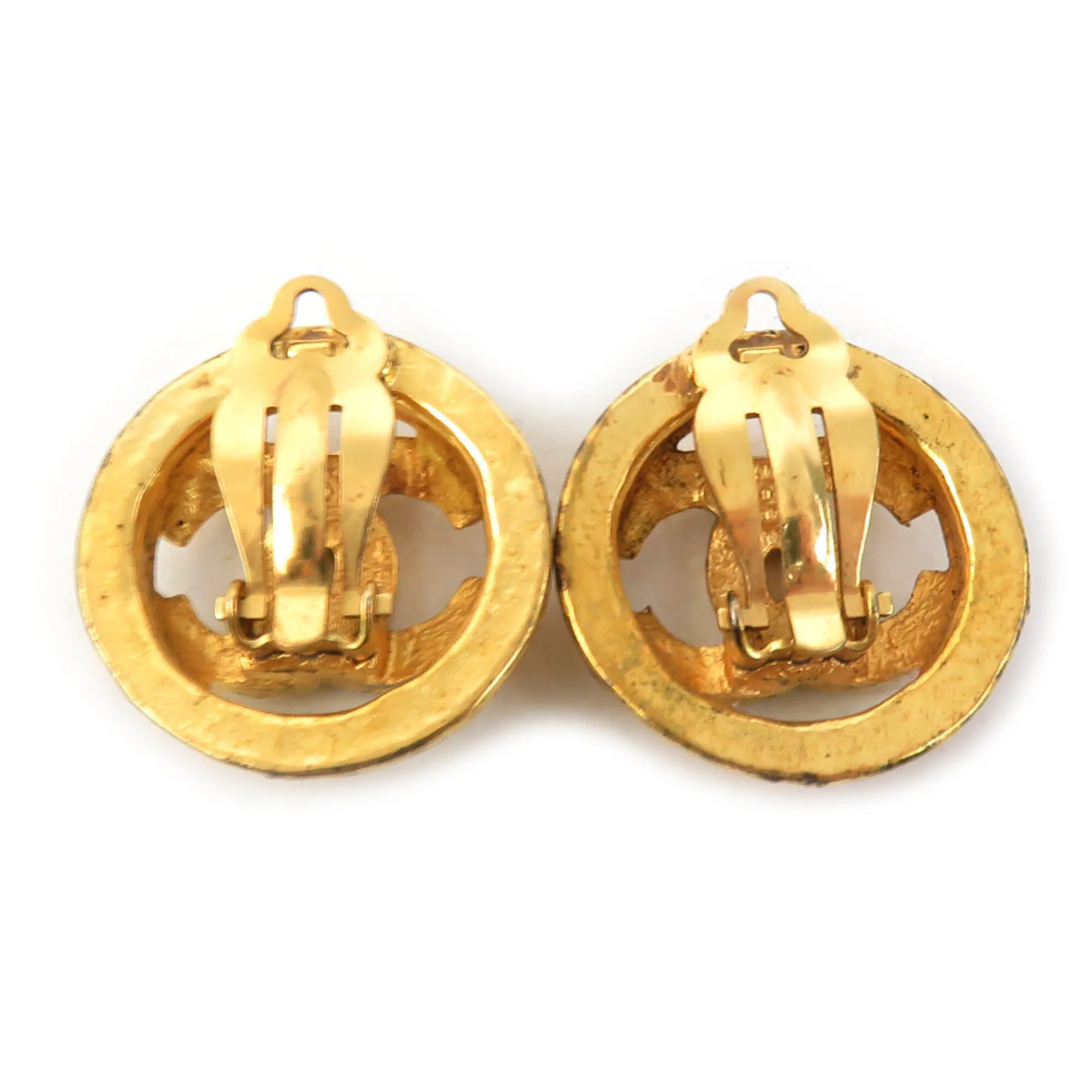CC Logo Clip-On Earrings Gold-Tone Metal Gold-Tone Metal - Image 5