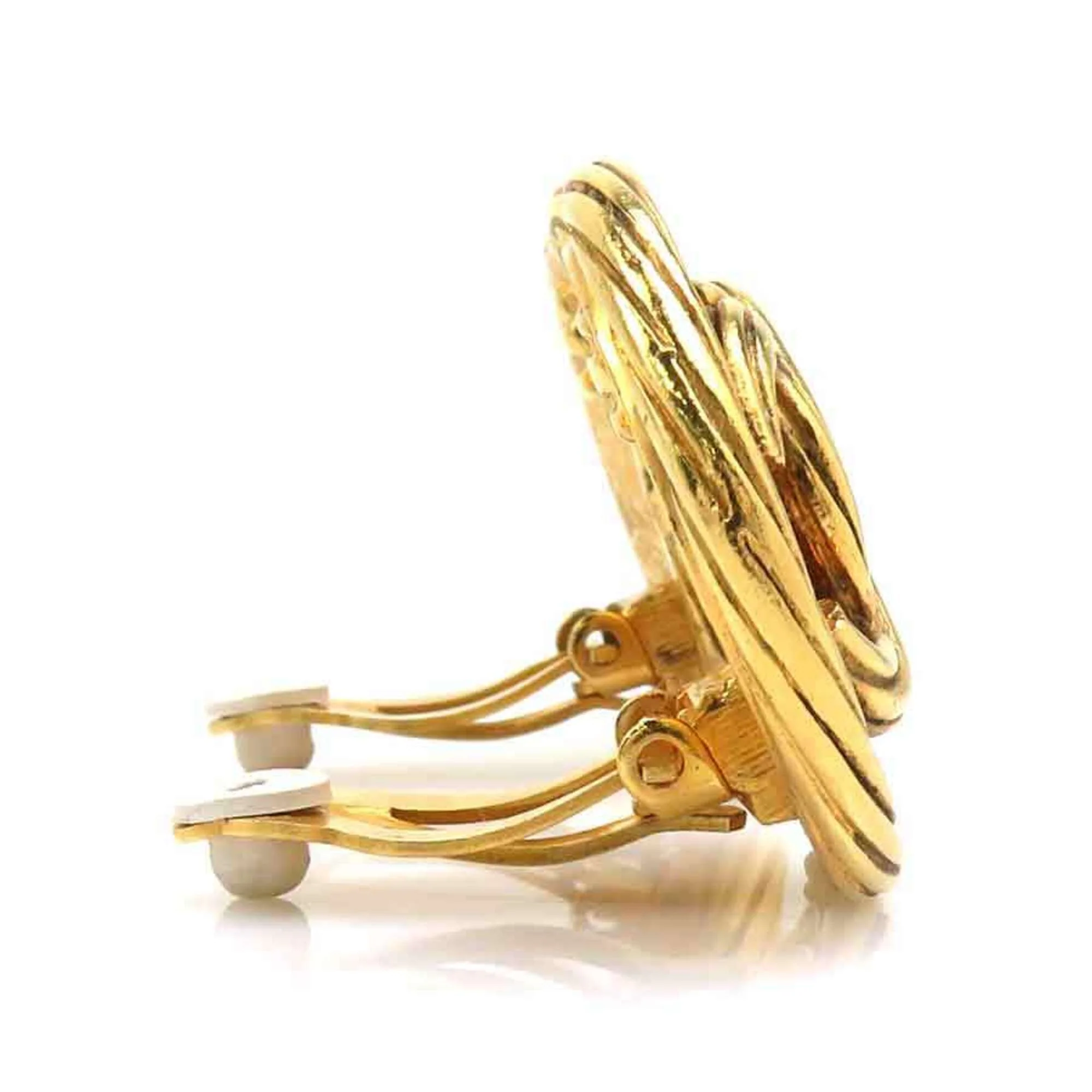 CC Logo Clip-On Earrings Gold-Tone Metal Gold-Tone Metal - Image 2