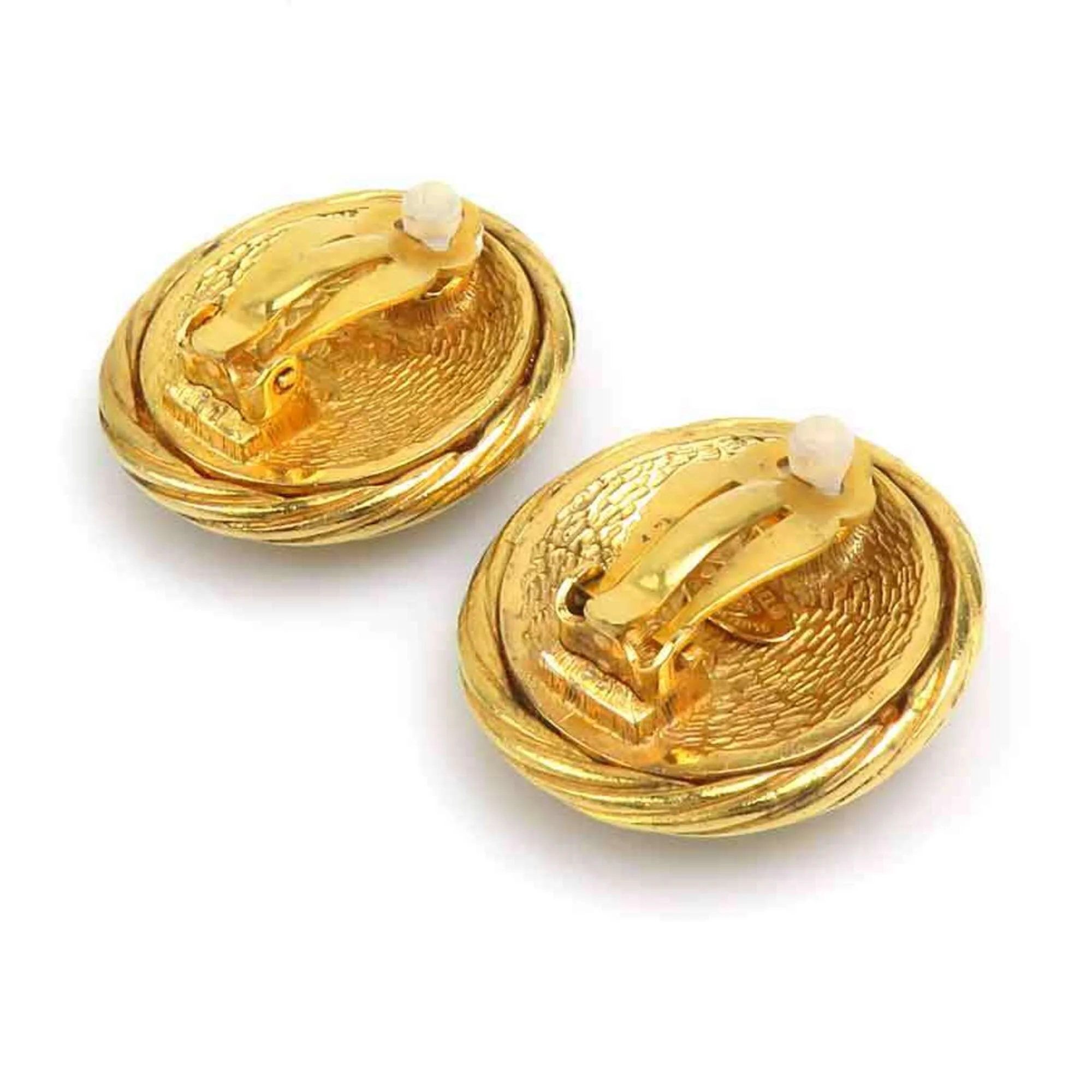 CC Logo Clip-On Earrings Gold-Tone Metal Gold-Tone Metal - Image 6