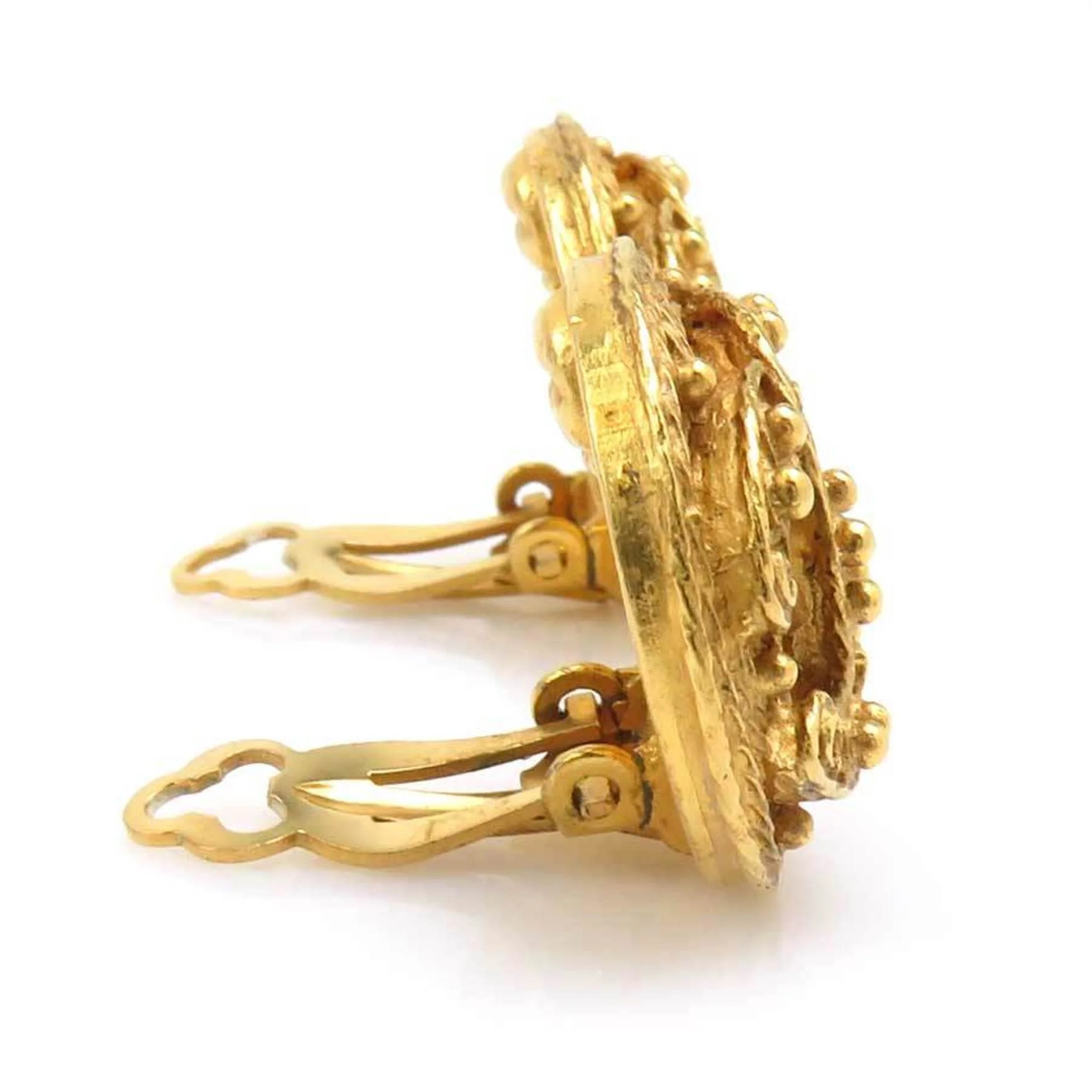 CC Logo Clip-On Earrings Gold-Tone Metal Gold-Tone Metal - Image 2