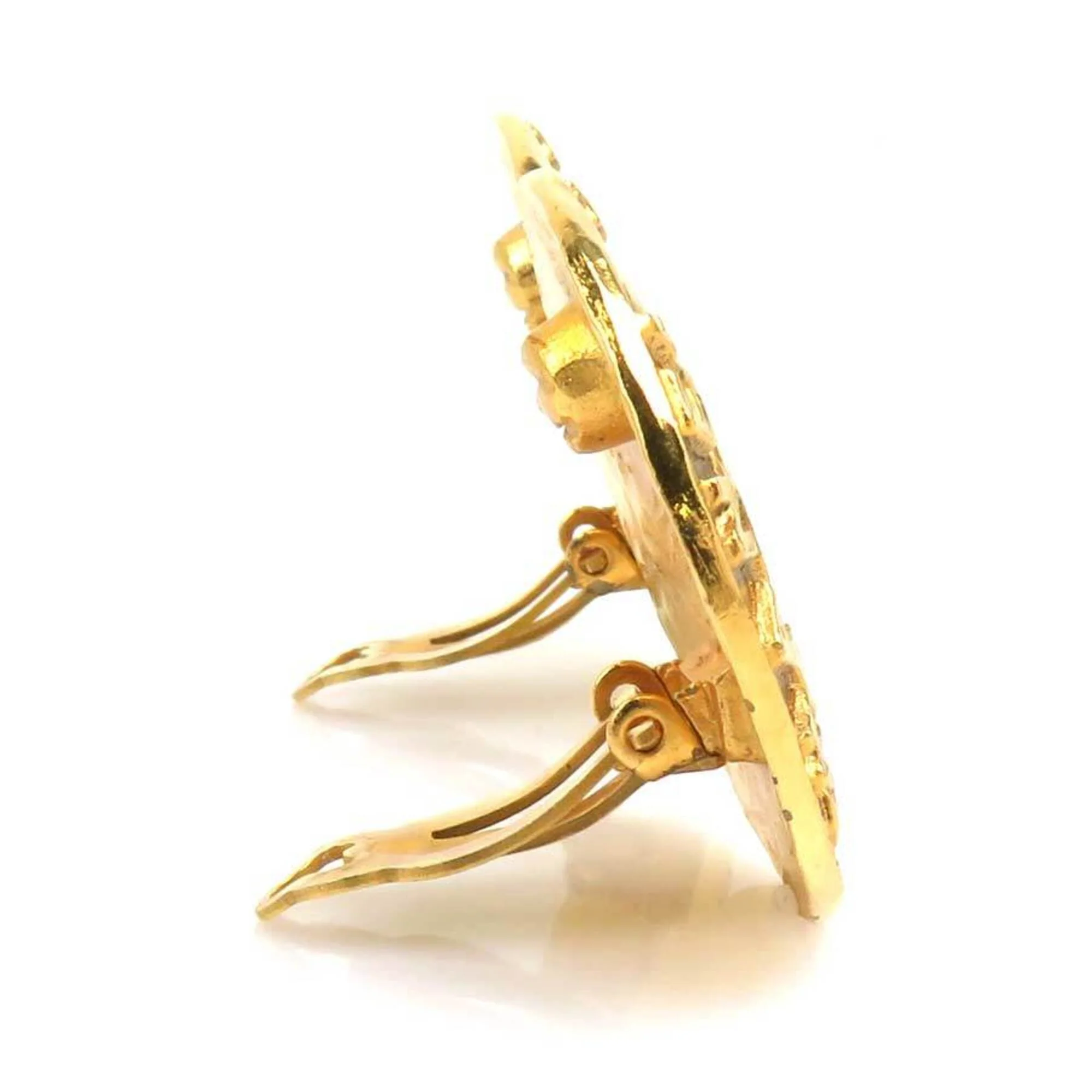 CC Logo Clip-On Earrings Gold-Tone Metal Gold-Tone Metal - Image 2