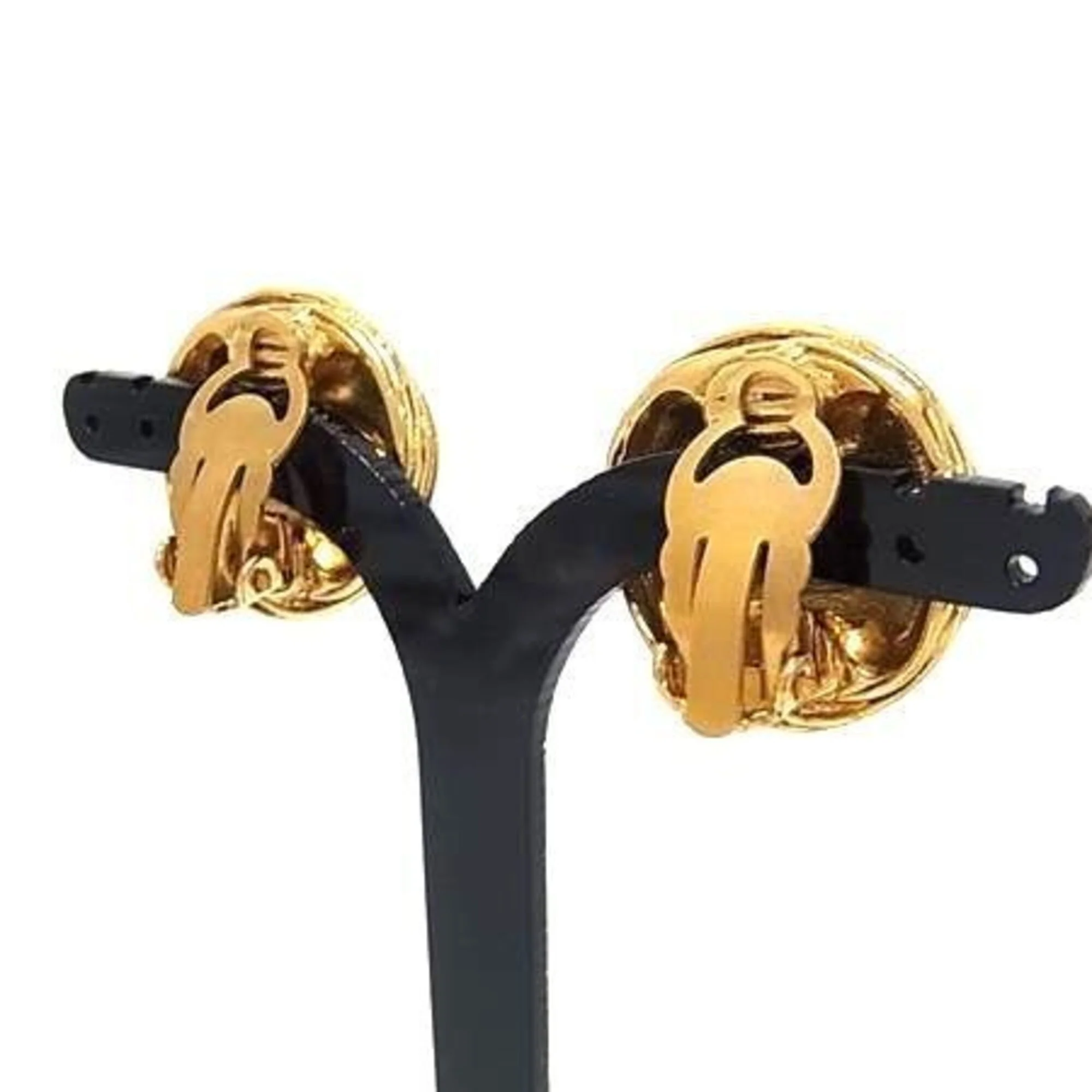 CC Logo Clip-On Earrings Gold-Tone Metal Gold-Tone Metal - Image 2