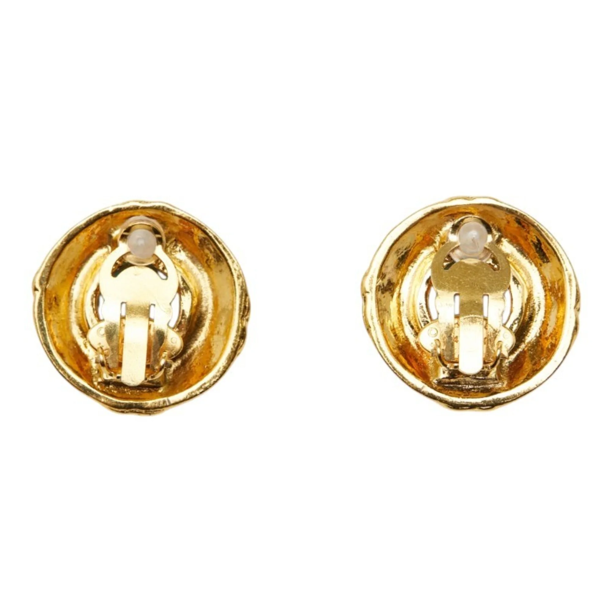 CC Logo Clip-On Earrings Gold-Tone Metal Gold-Tone Metal - Image 3