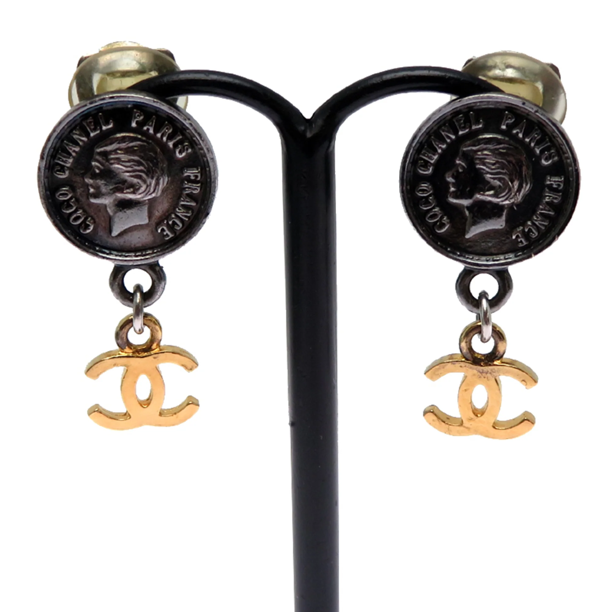 CC Logo Clip-On Earrings Metal