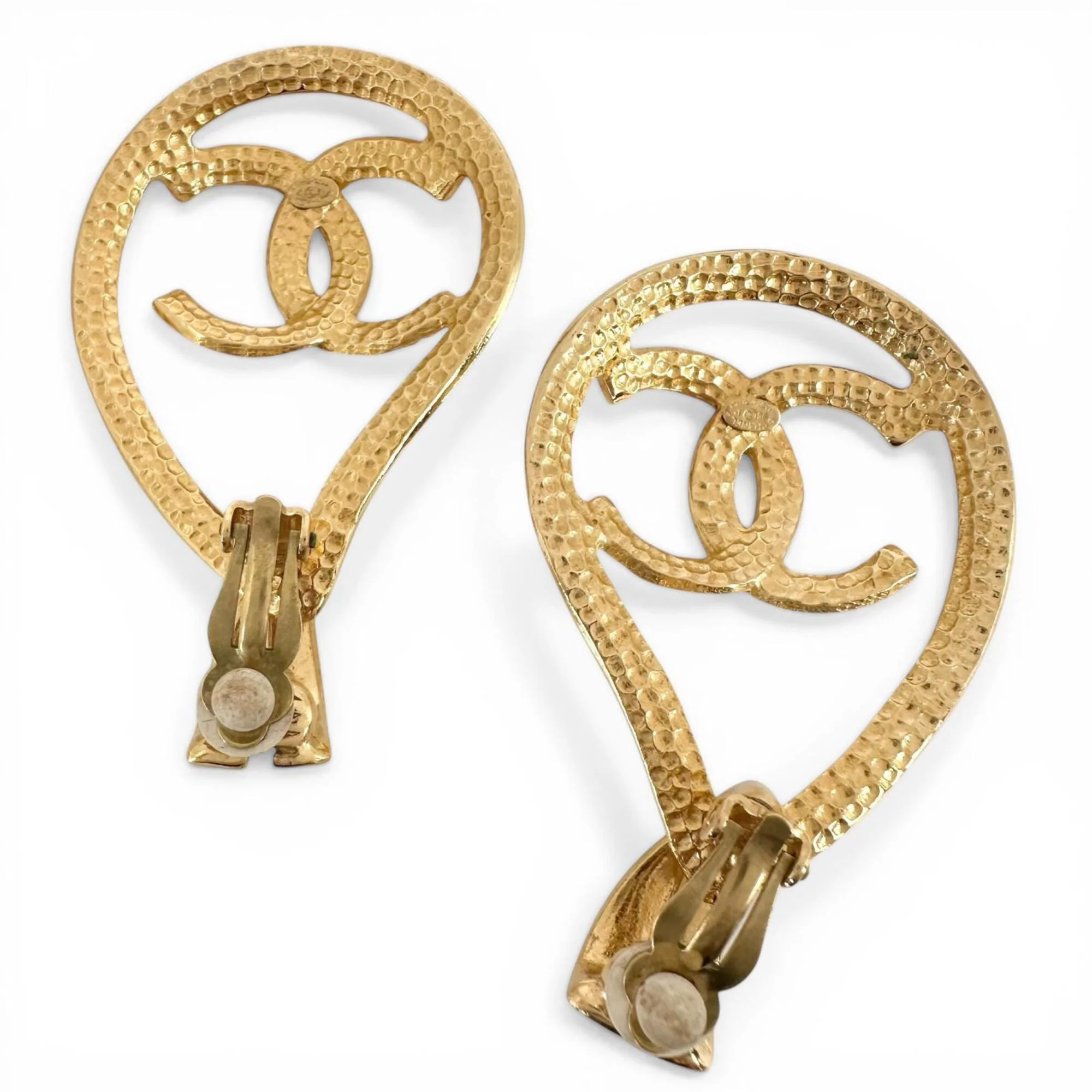 CC Logo Clip-On Earrings Metal Gold-Tone Metal - Image 3
