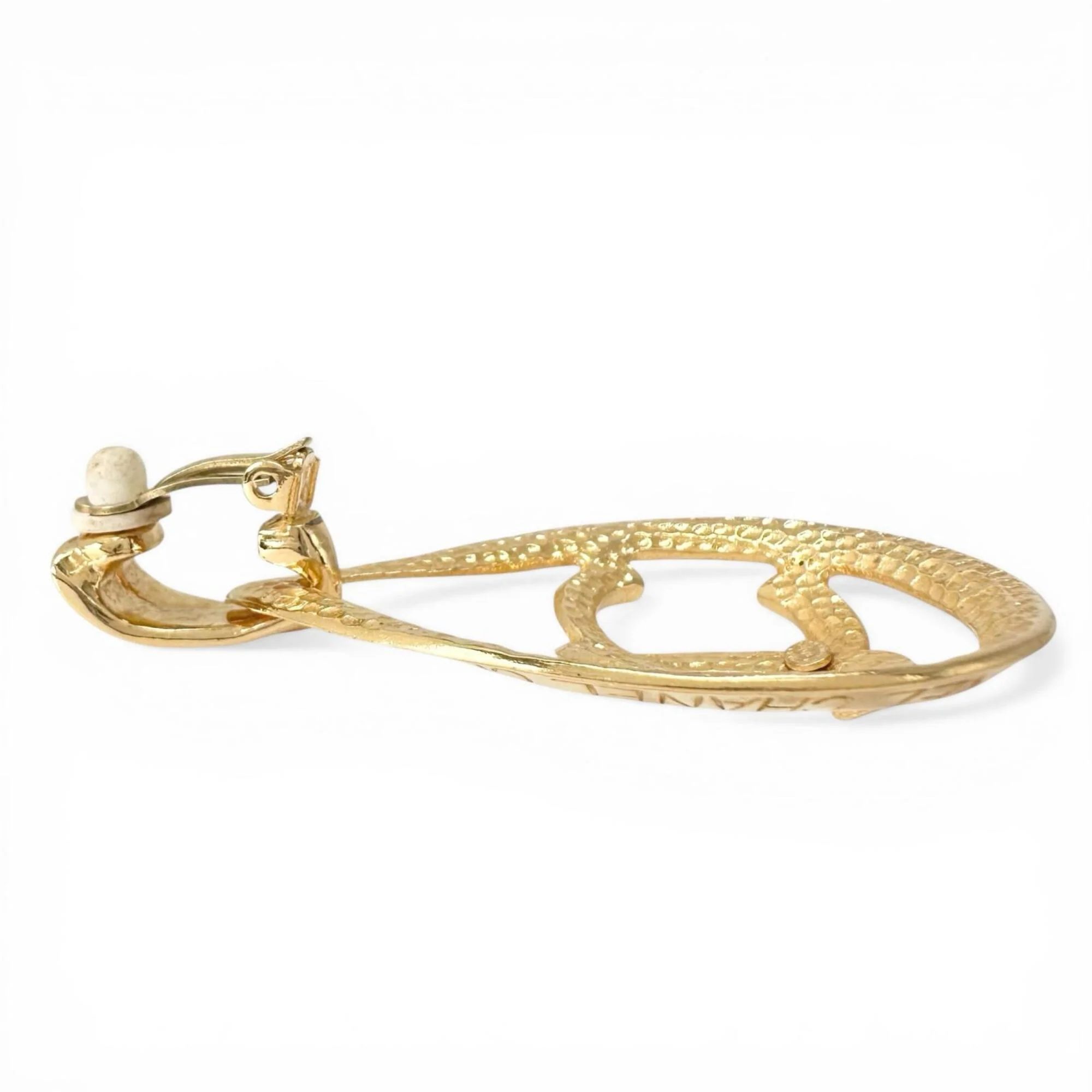 CC Logo Clip-On Earrings Metal Gold-Tone Metal - Image 4
