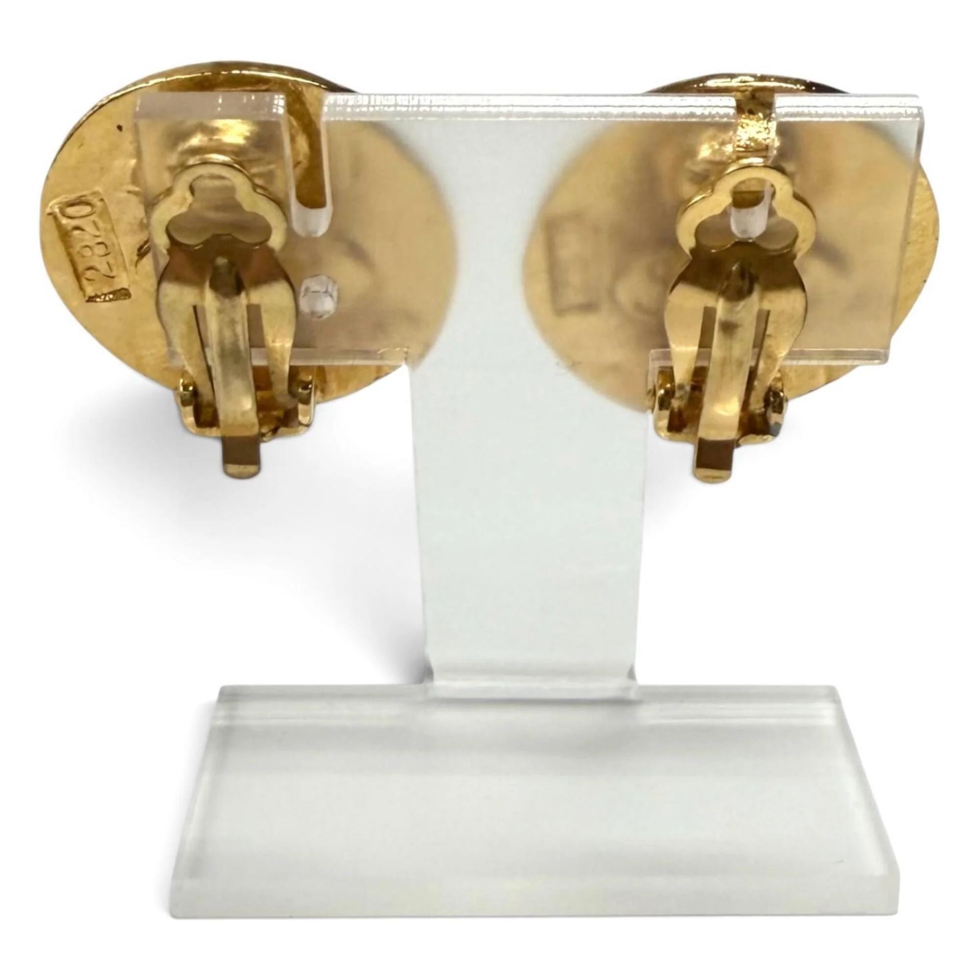 CC Logo Clip-On Earrings Metal Gold-Tone Metal - Image 4