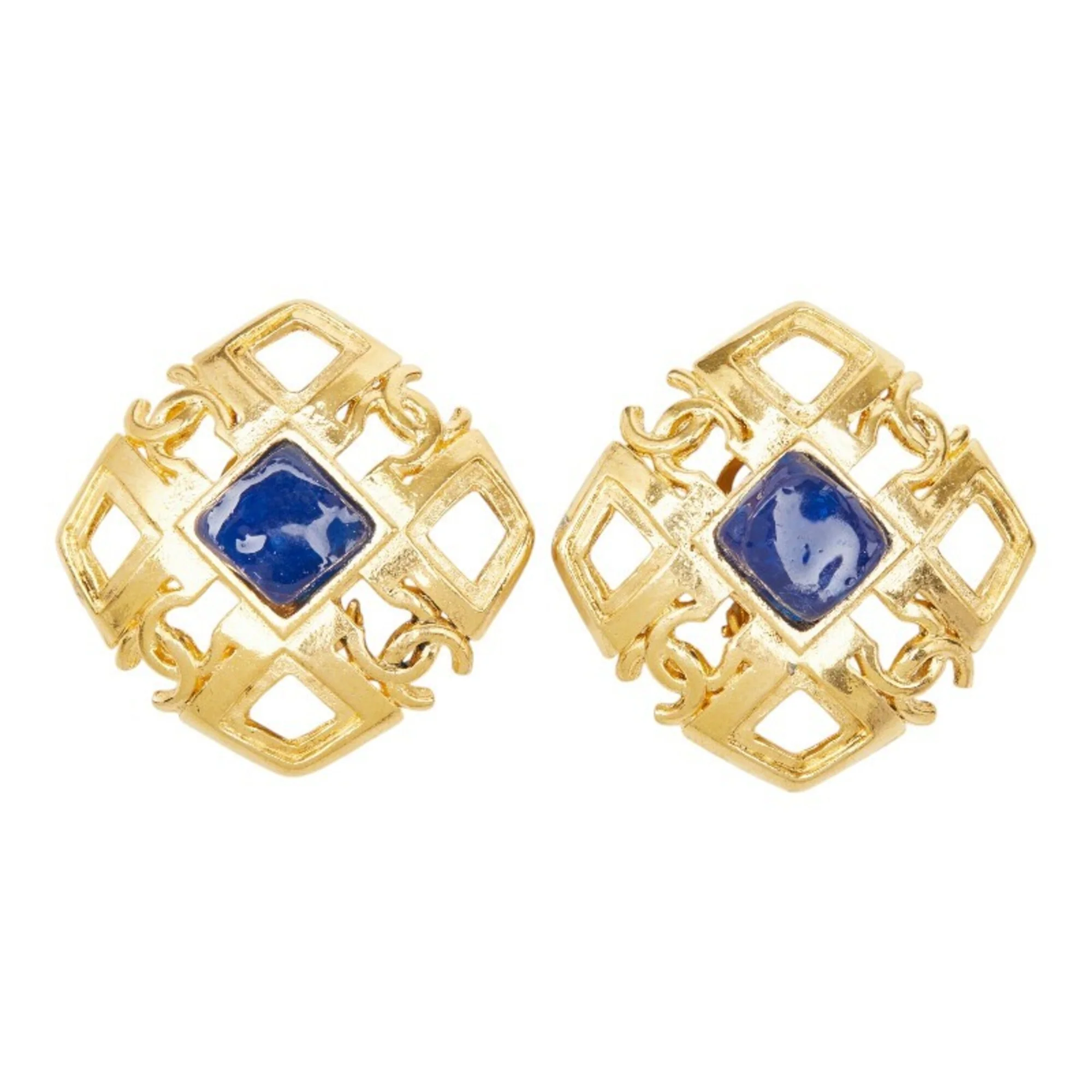 CC Logo Clip-On Earrings Metal Gold-Tone Metal - Image 2