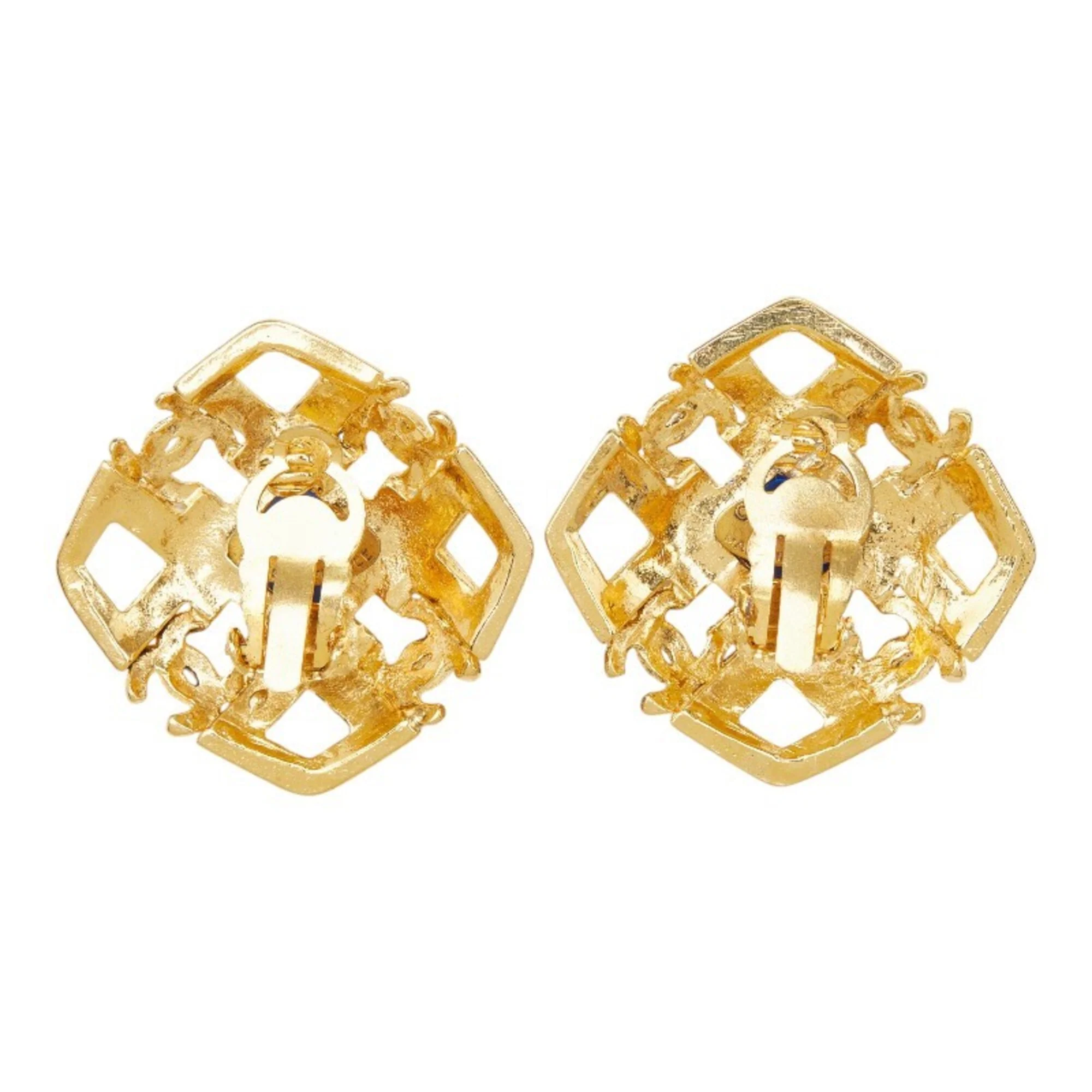 CC Logo Clip-On Earrings Metal Gold-Tone Metal - Image 3