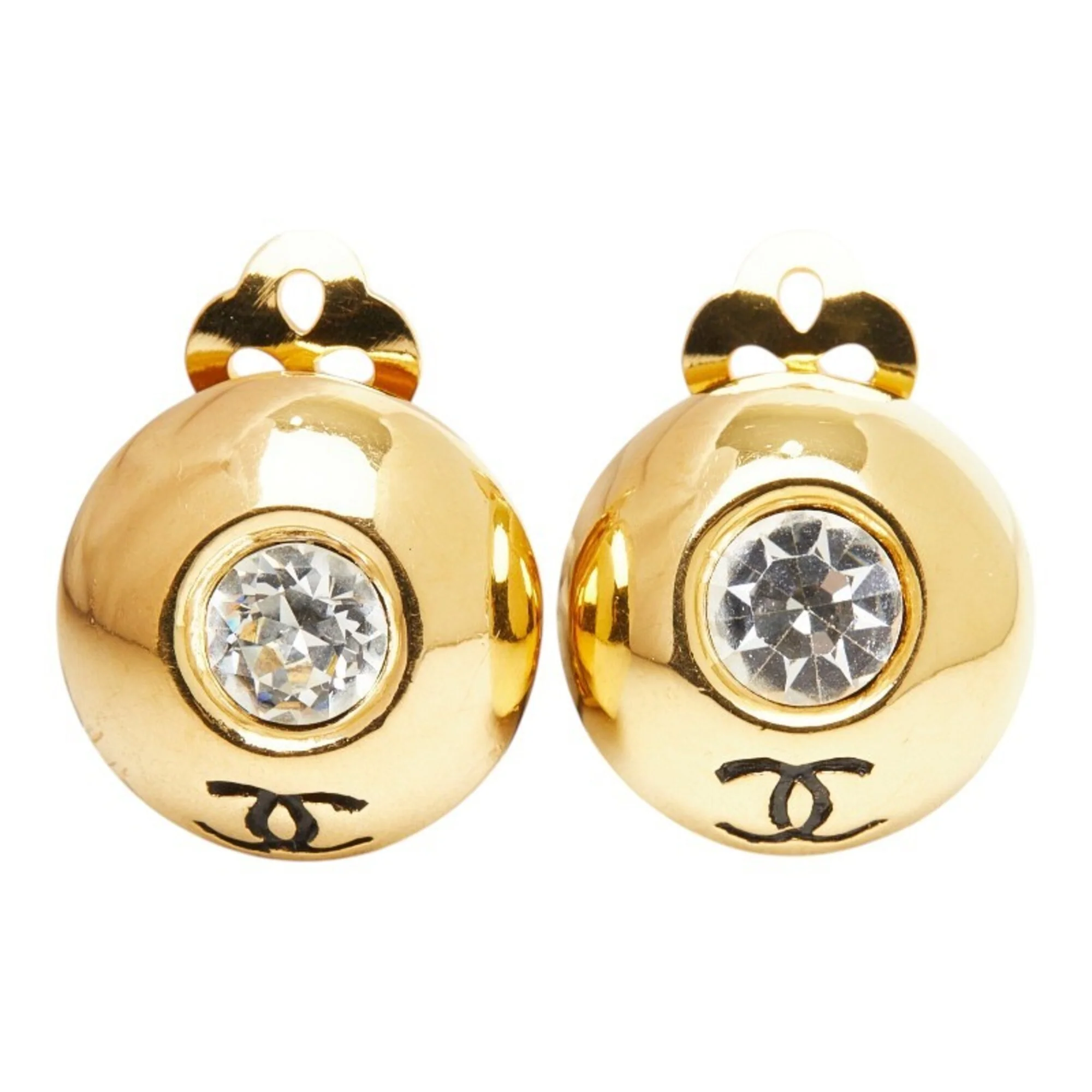 CC Logo Clip-On Earrings Metal Gold-Tone Metal - Image 2