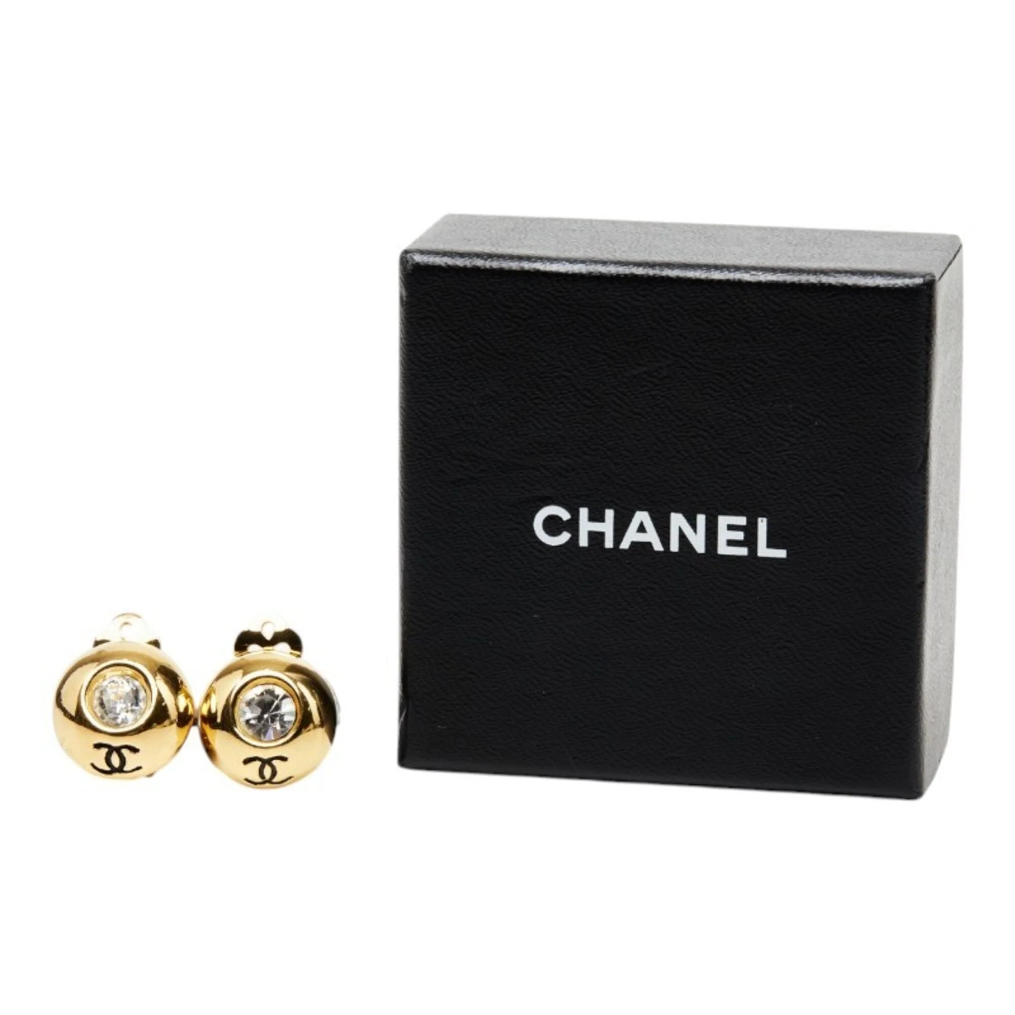 CC Logo Clip-On Earrings Metal Gold-Tone Metal - Image 6