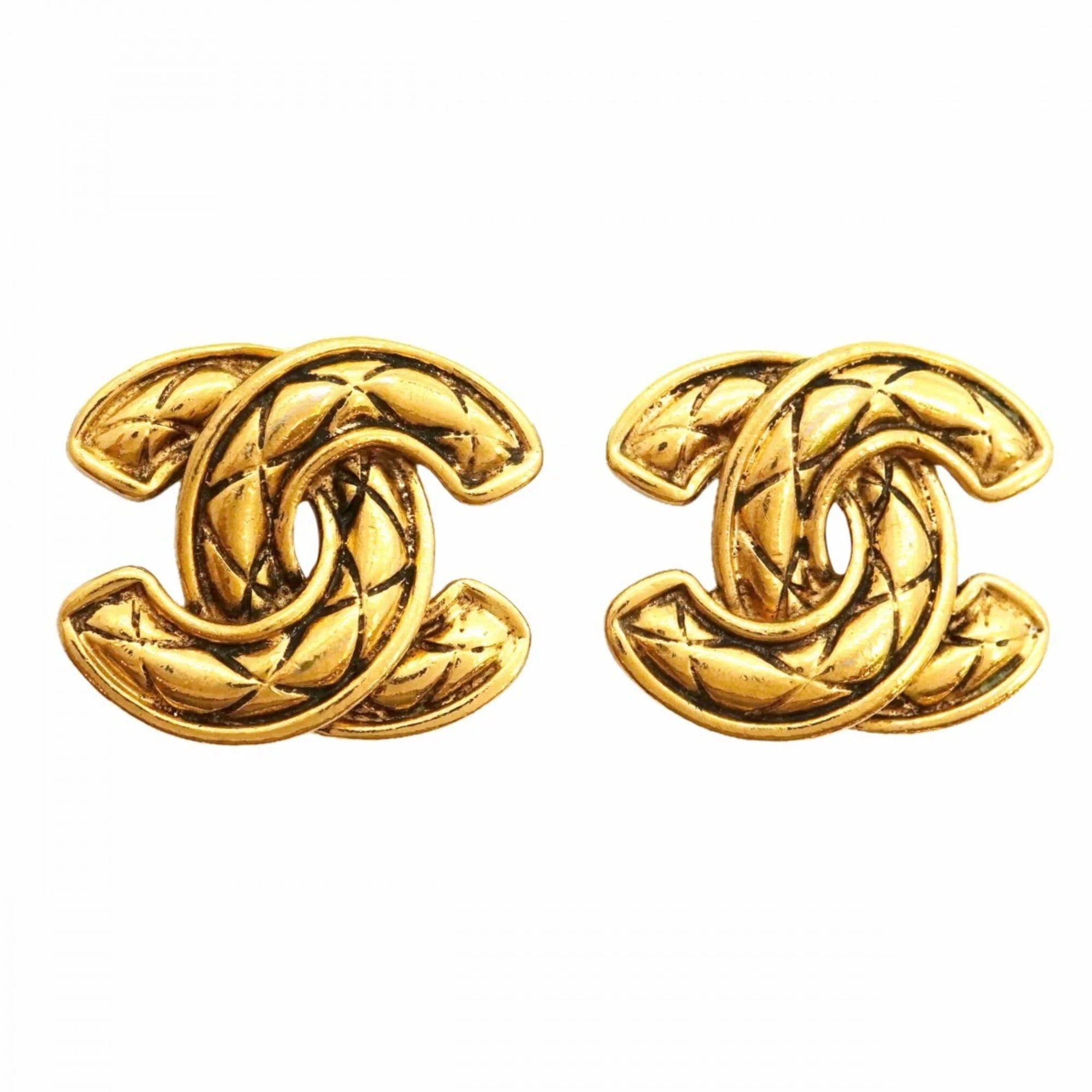 CC Logo Clip-On Earrings Metal Gold-Tone Metal