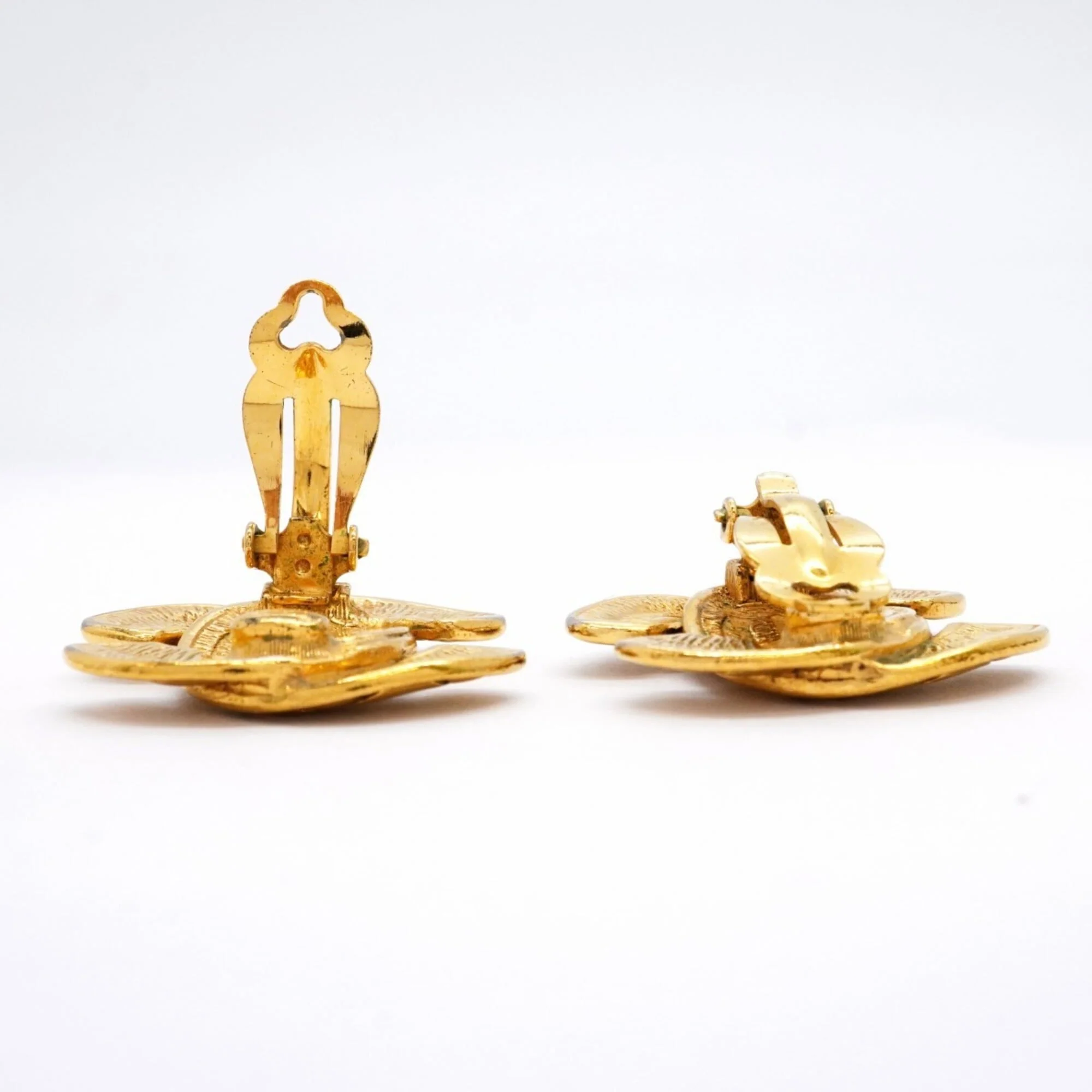 CC Logo Clip-On Earrings Metal Gold-Tone Metal - Image 3