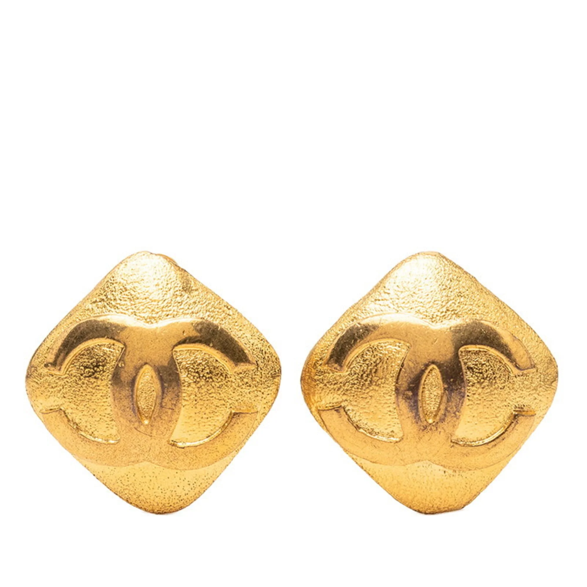 CC Logo Clip-On Earrings Metal Gold-Tone Metal