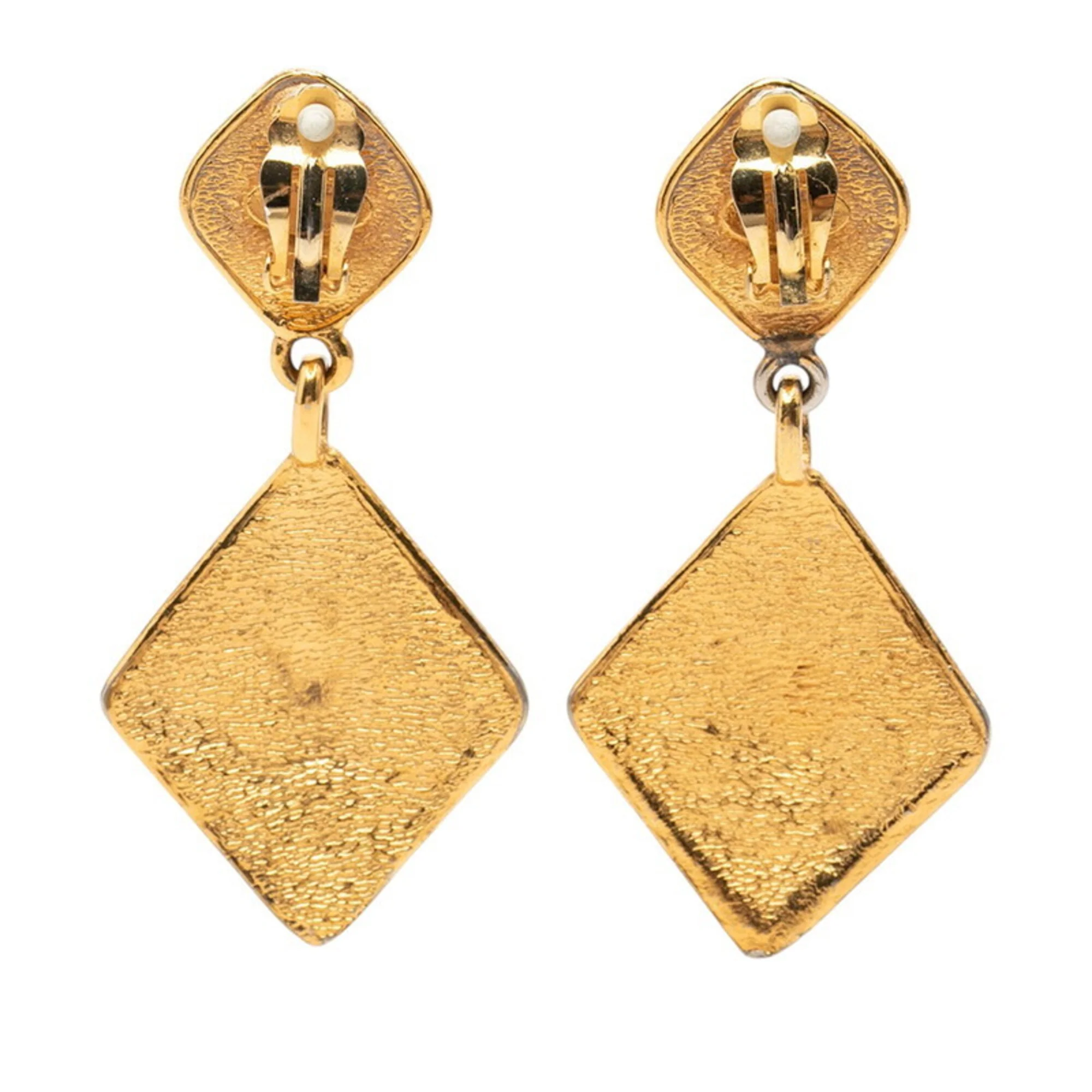 CC Logo Clip-On Earrings Metal Gold-Tone Metal - Image 2
