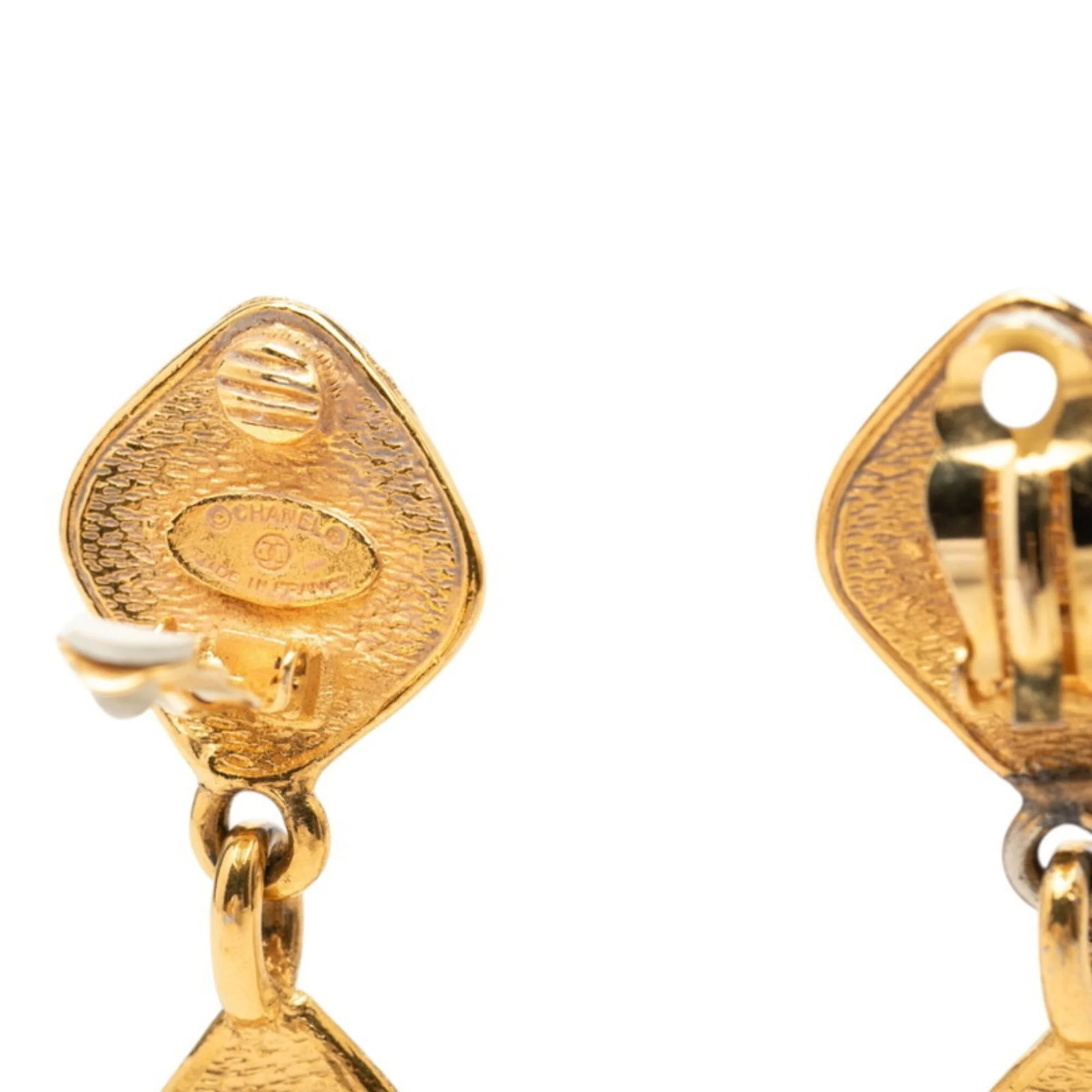 CC Logo Clip-On Earrings Metal Gold-Tone Metal - Image 3