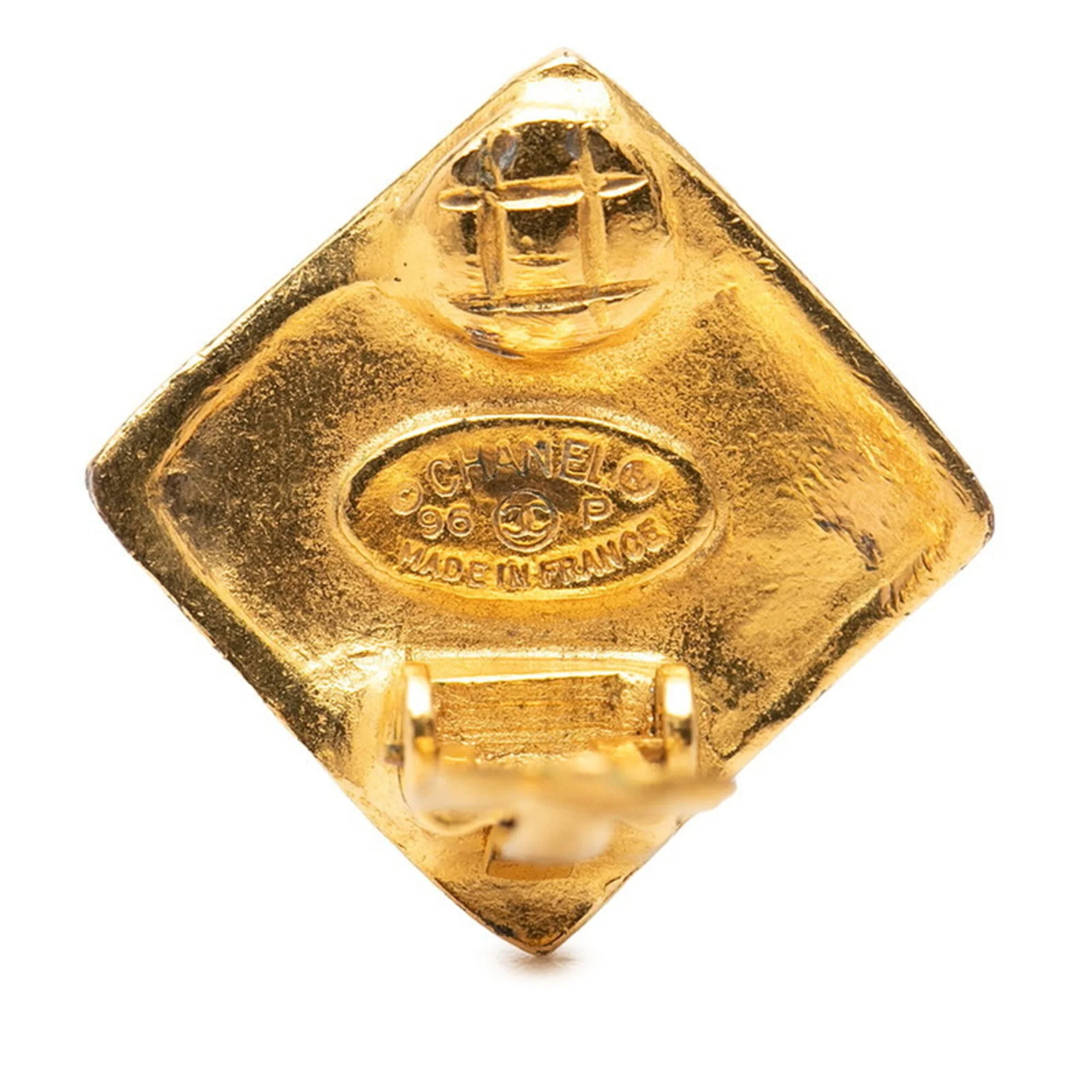 CC Logo Clip-On Earrings Metal Gold-Tone Metal - Image 3