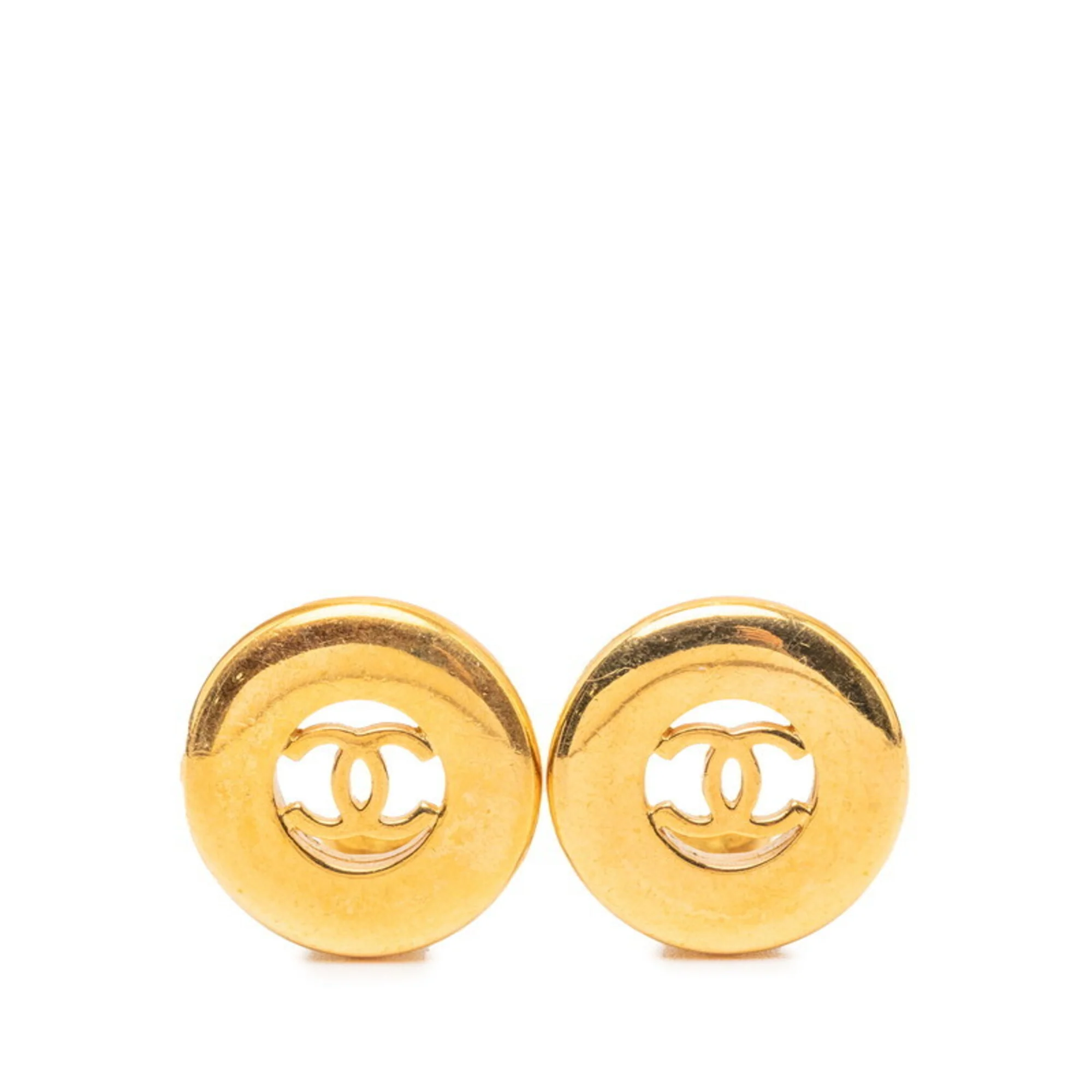 CC Logo Clip-On Earrings Metal Gold-Tone Metal